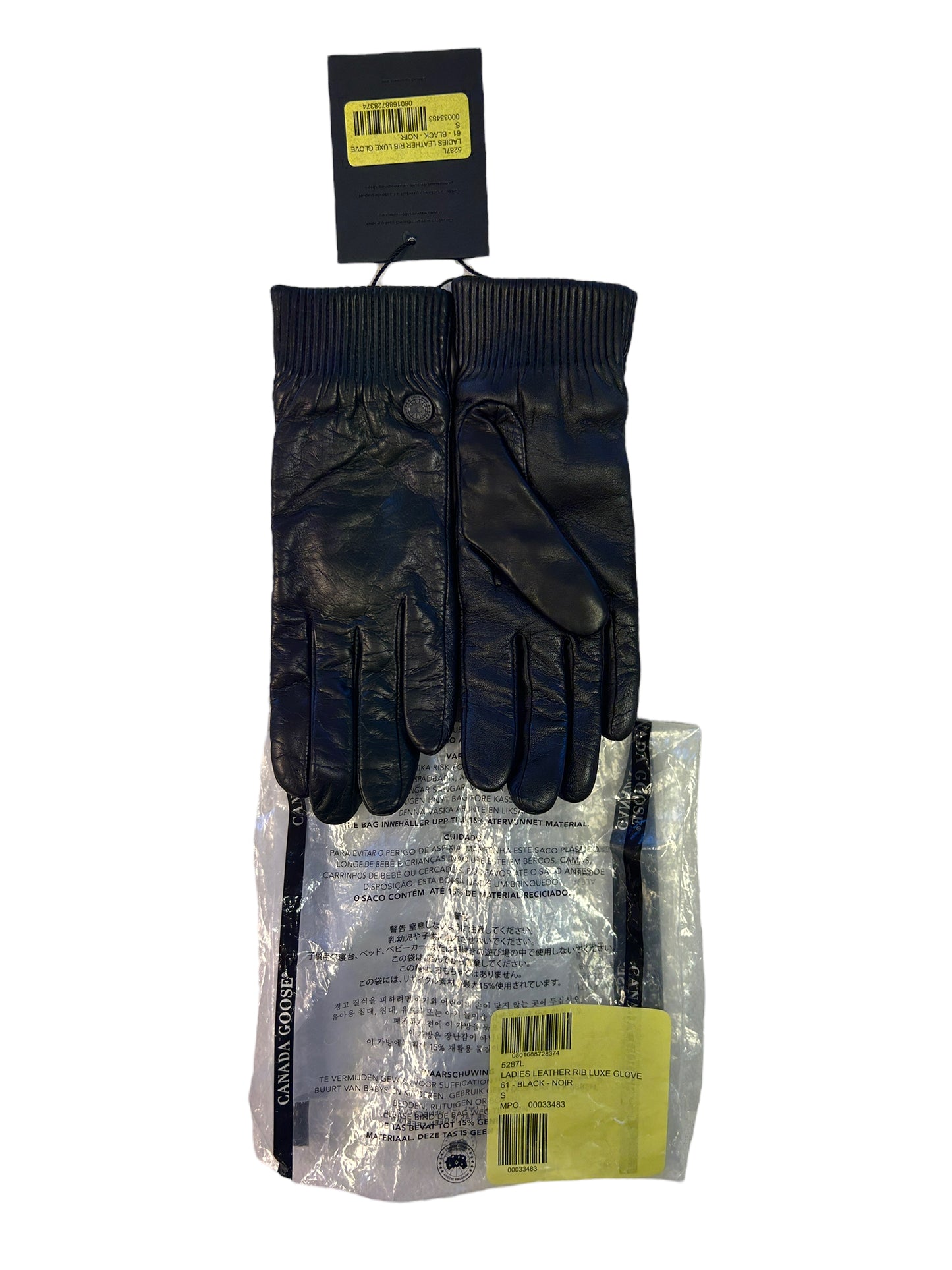 Canada Goose Dam Läderribbad Luxe Handskar