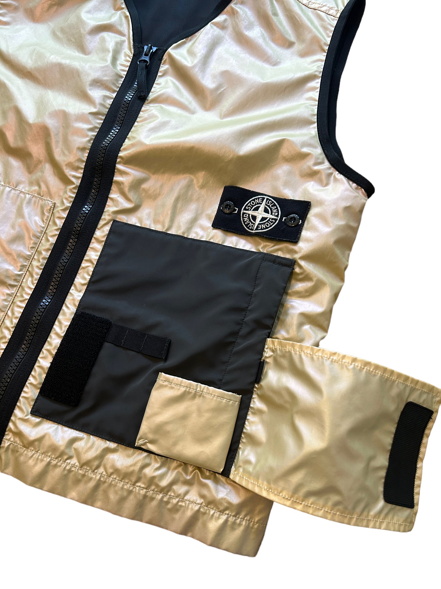 Stone Island Skimrande Beläggning Tela Med Reflexmatta Väst