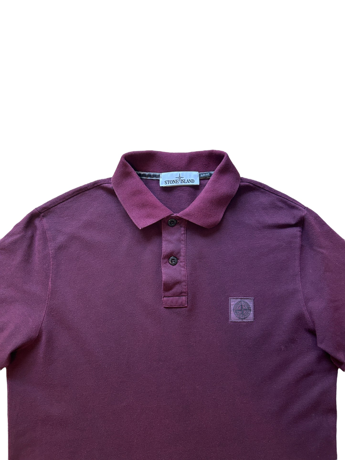 Stone Island vinröd pikétröja
