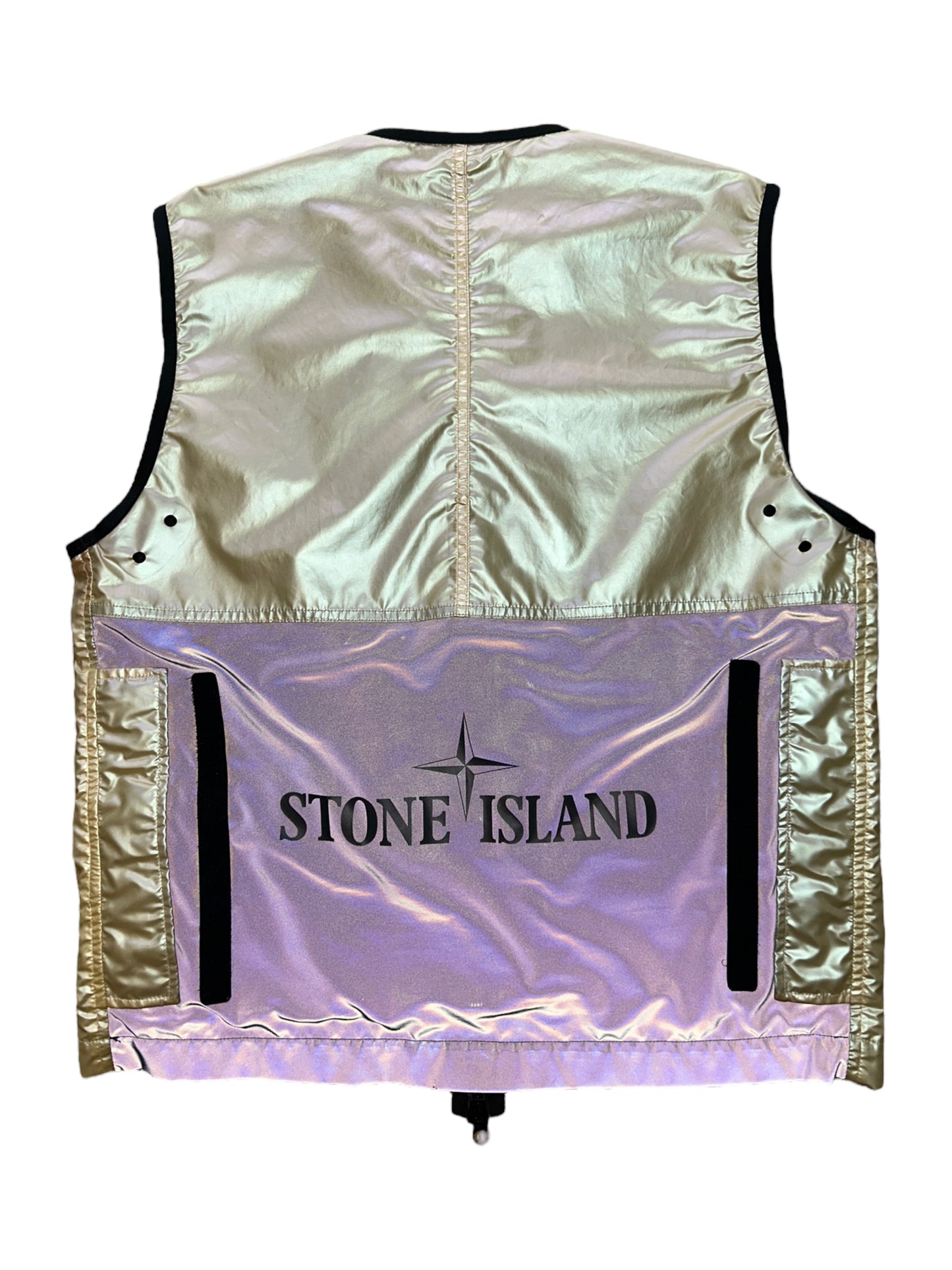 Stone Island Skimrande Beläggning Tela Med Reflexmatta Väst