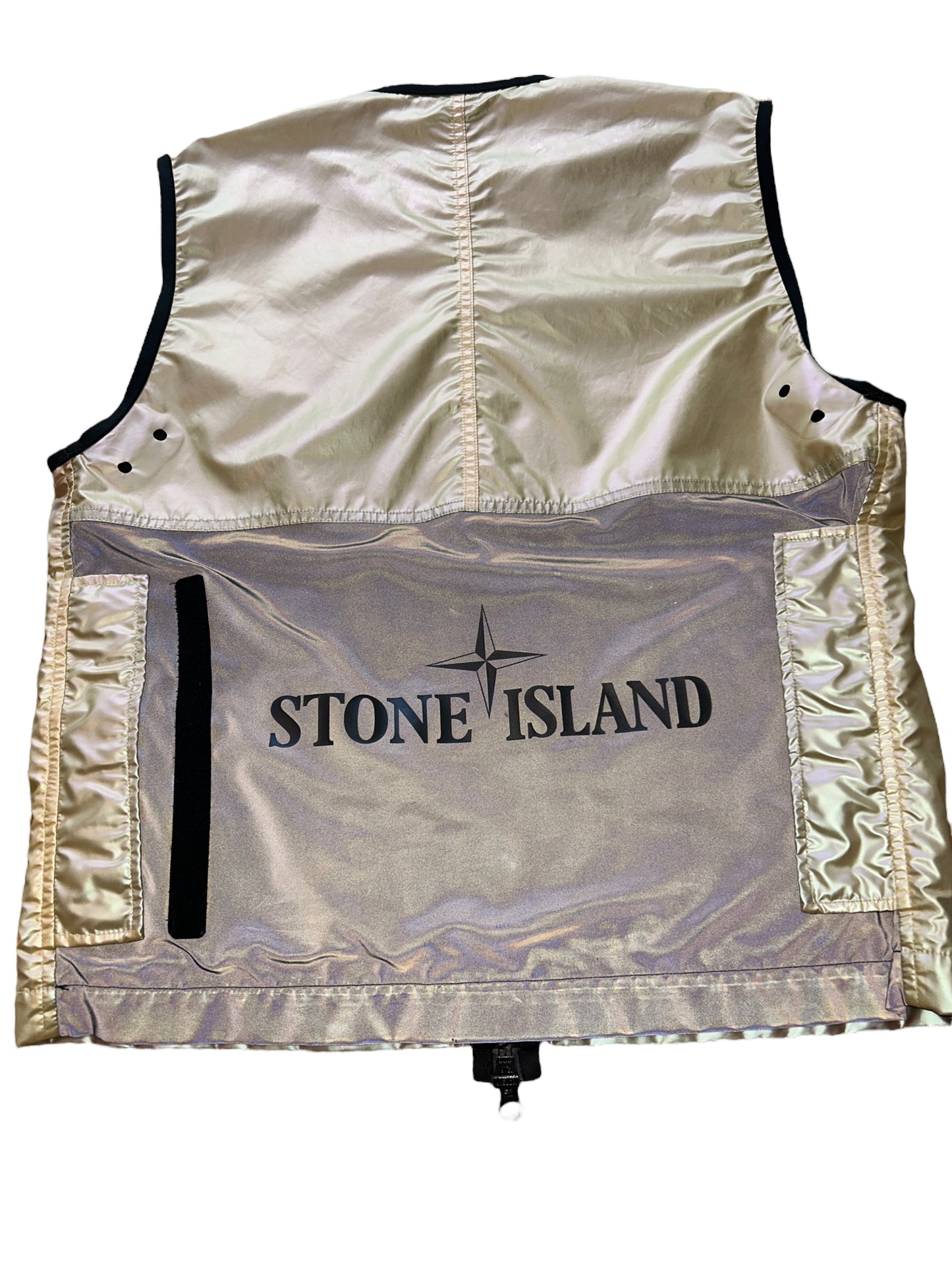 Stone Island Skimrande Beläggning Tela Med Reflexmatta Väst