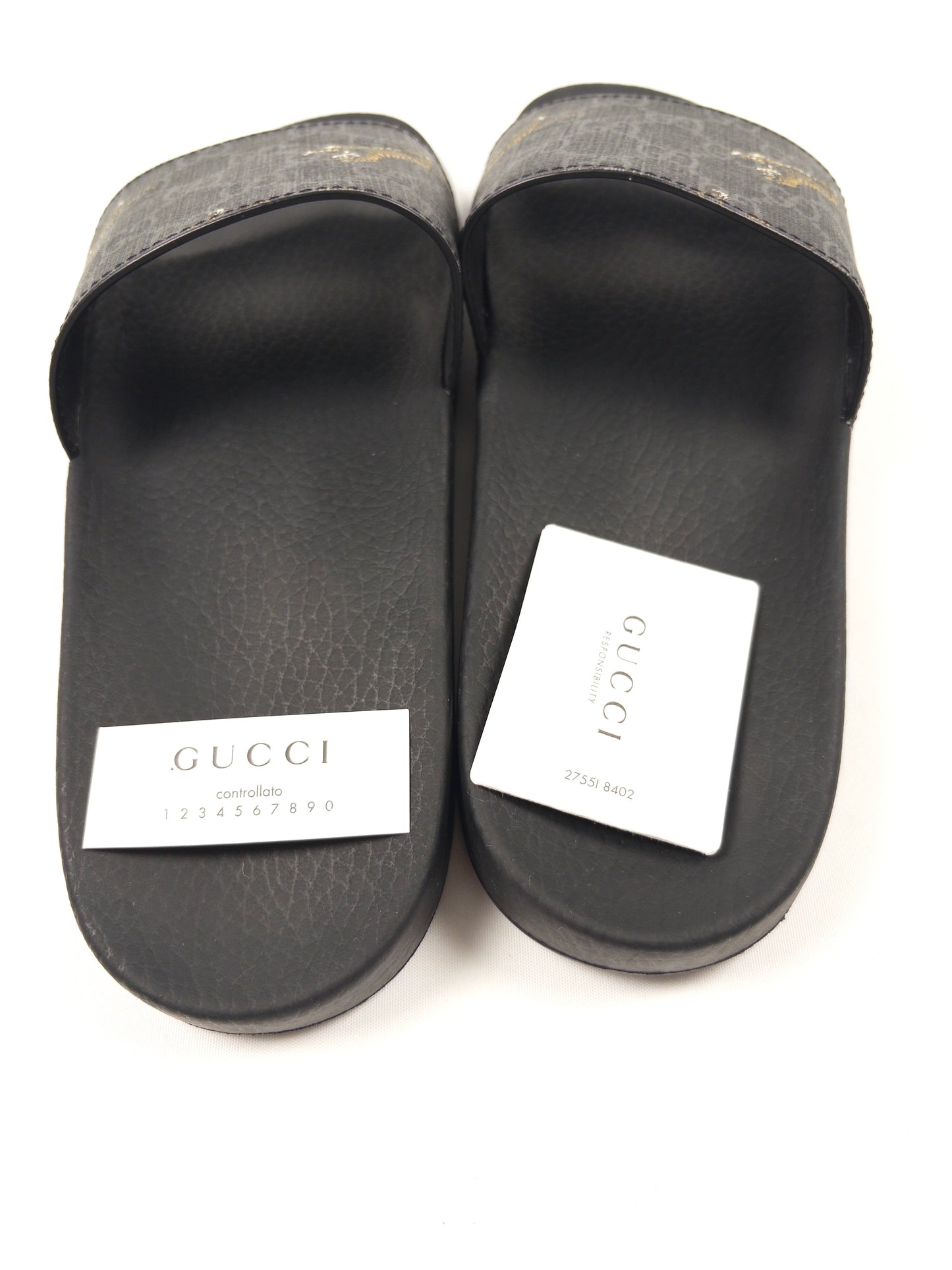 Gucci GG Supreme Tiger Sliders