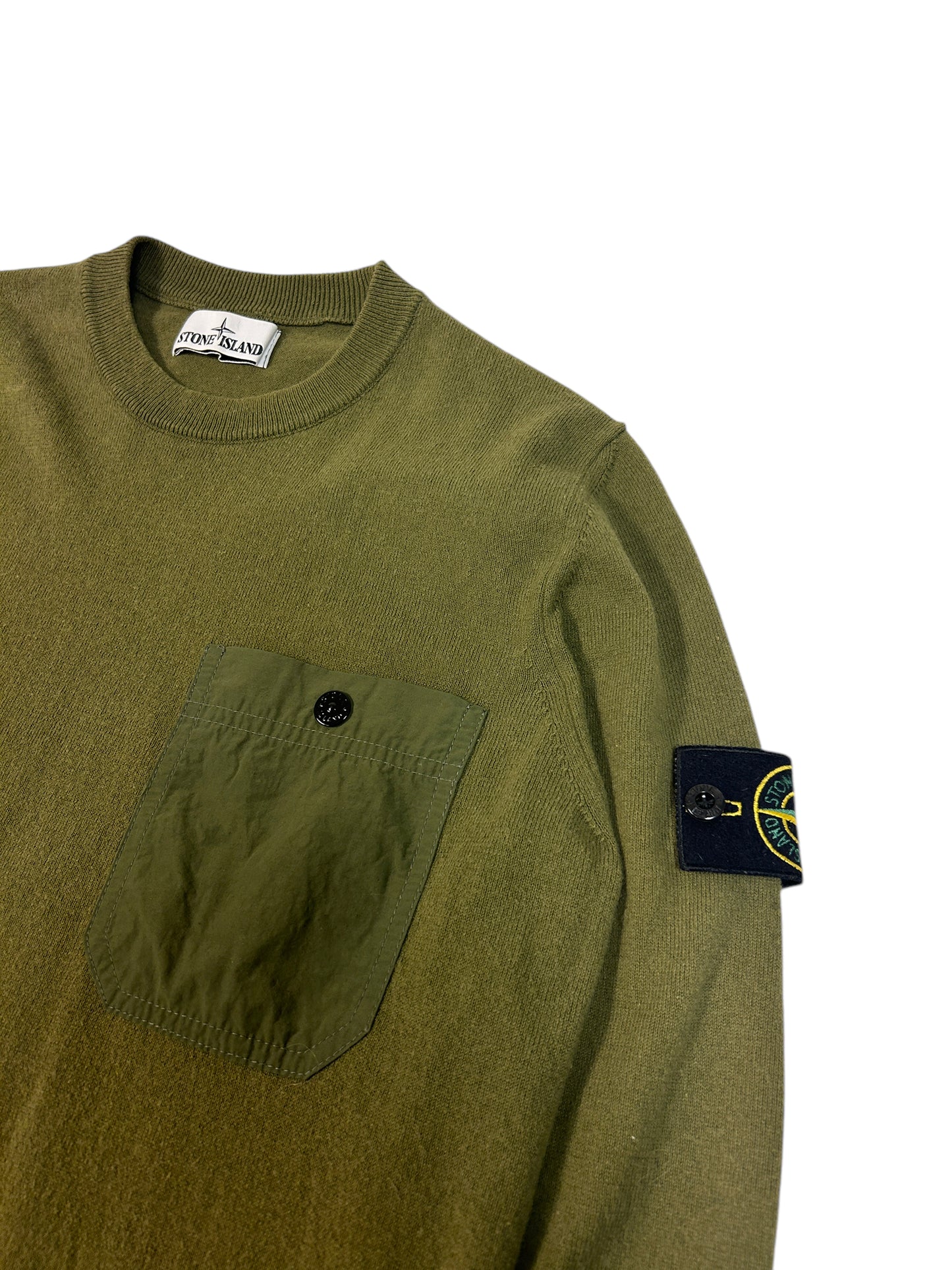 Stone Island Stickad Nylonfickor Rundringad Tröja