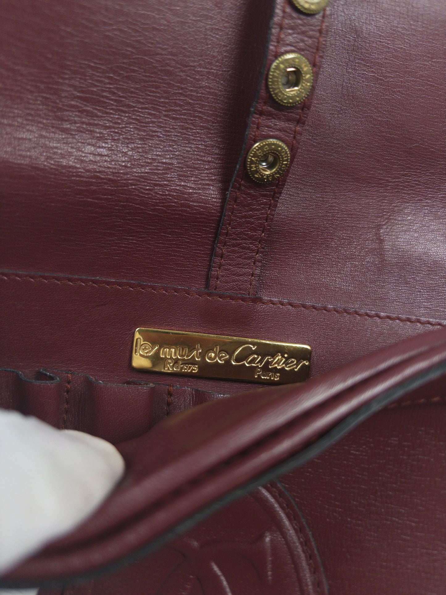 Must de Cartier Burgundy Leather Shoulder Bag