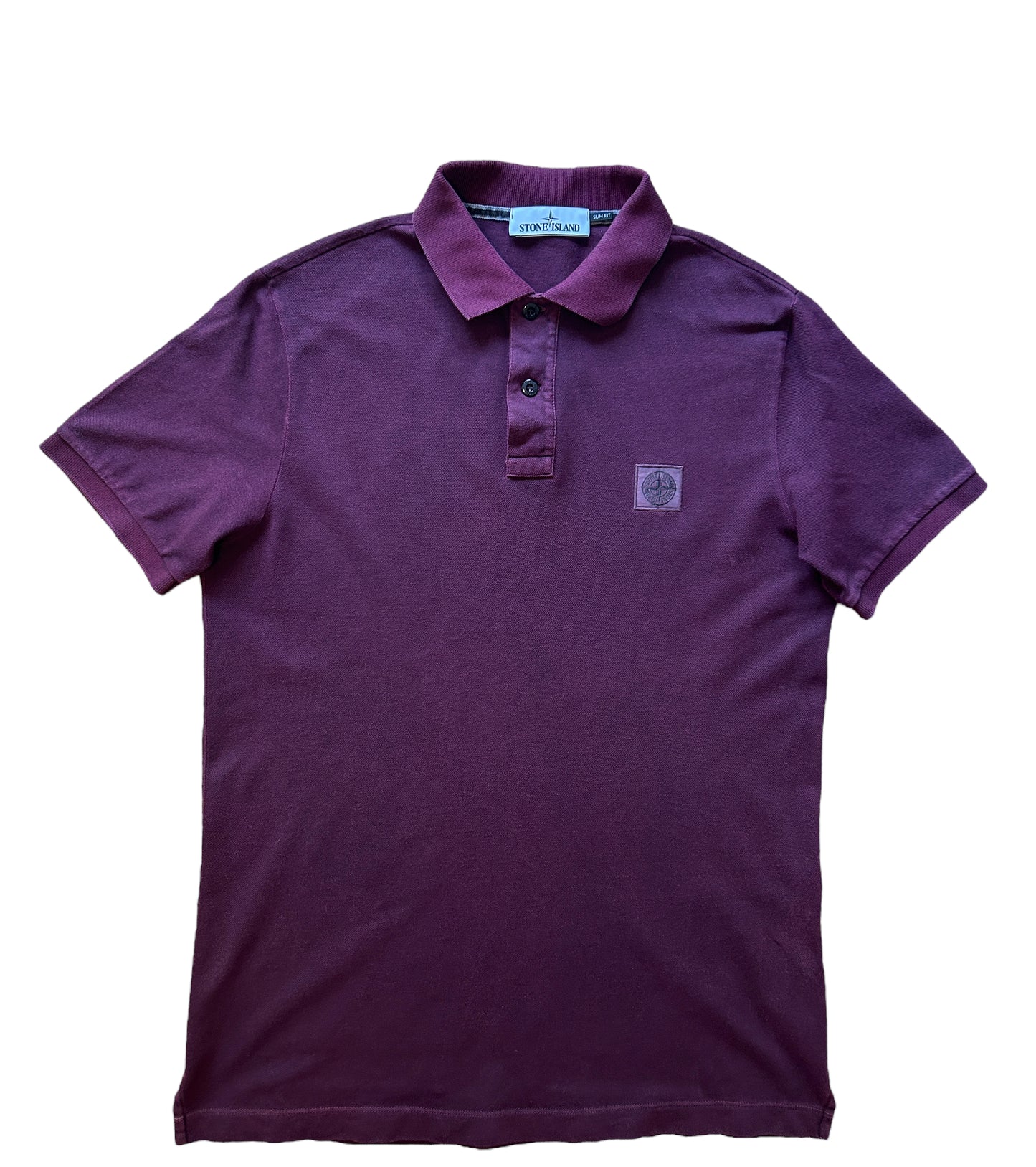 Stone Island vinröd pikétröja