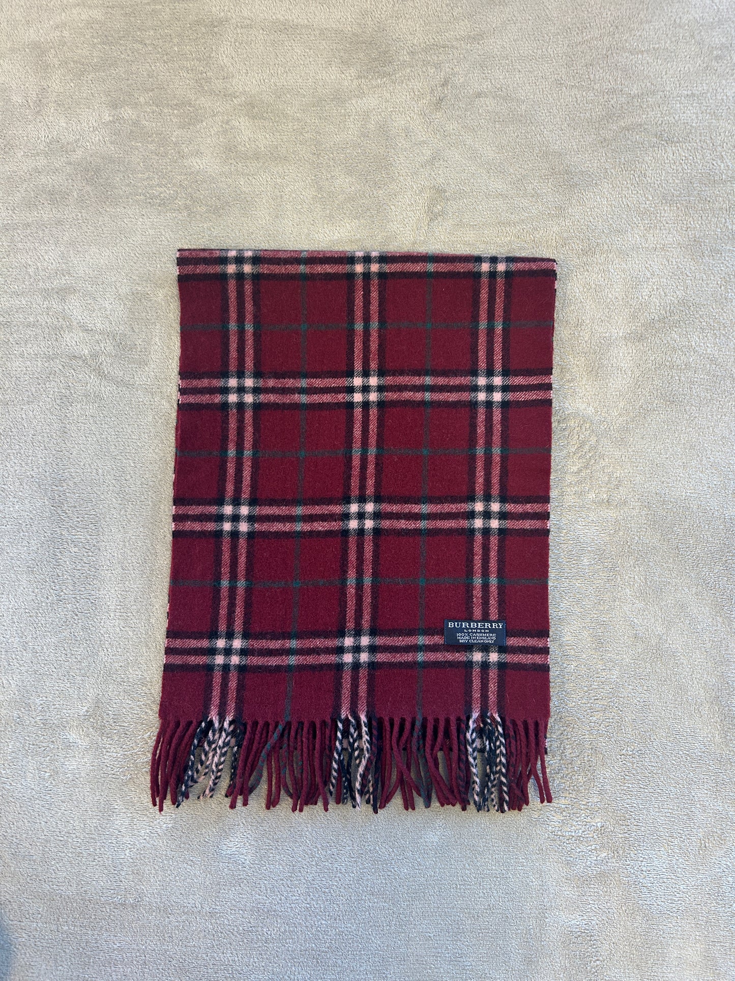 Burberry Cashmere Vintage Check Halsduk Röd