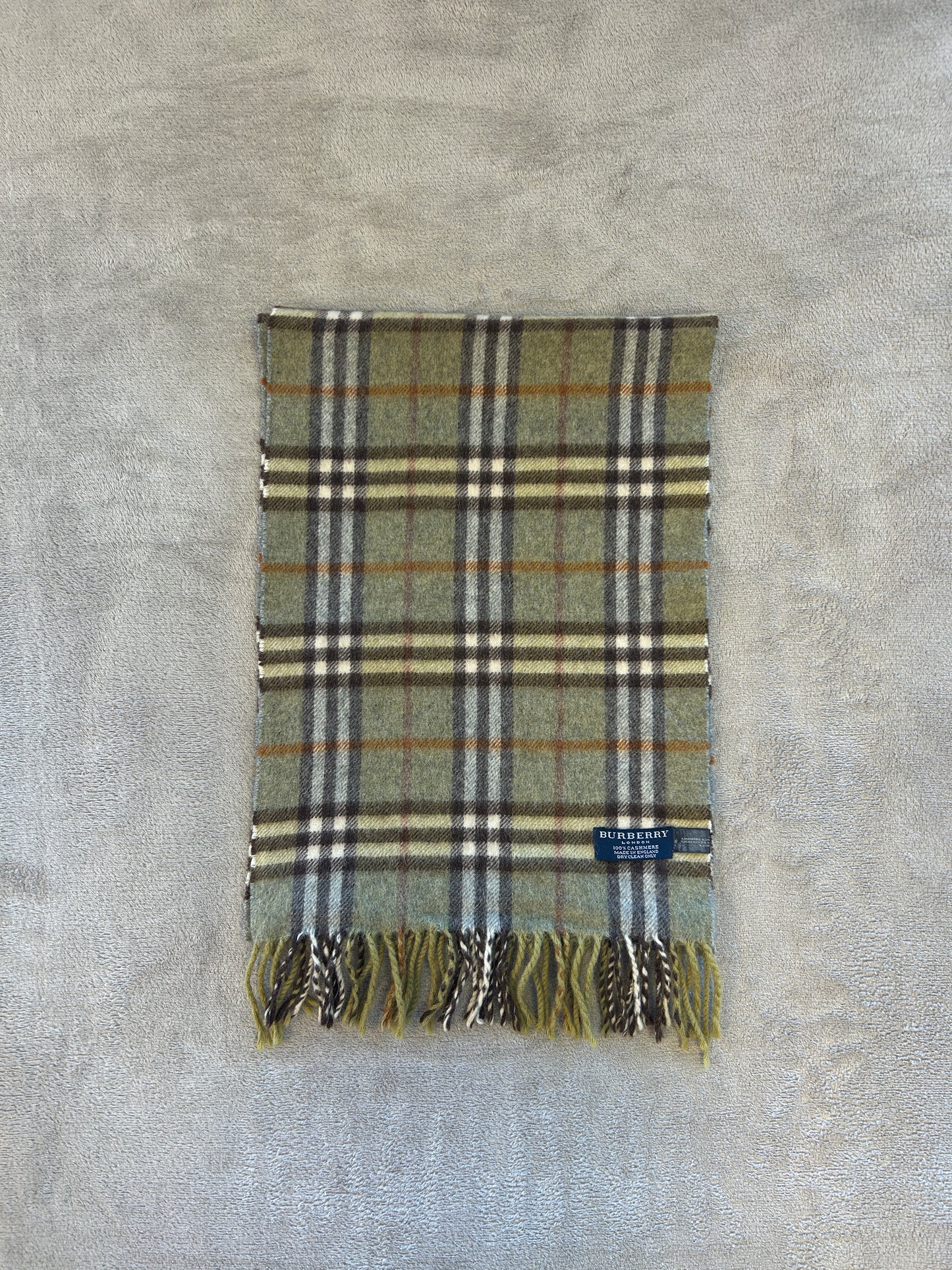 Burberry Cashmere Vintage Check Halsduk Grön