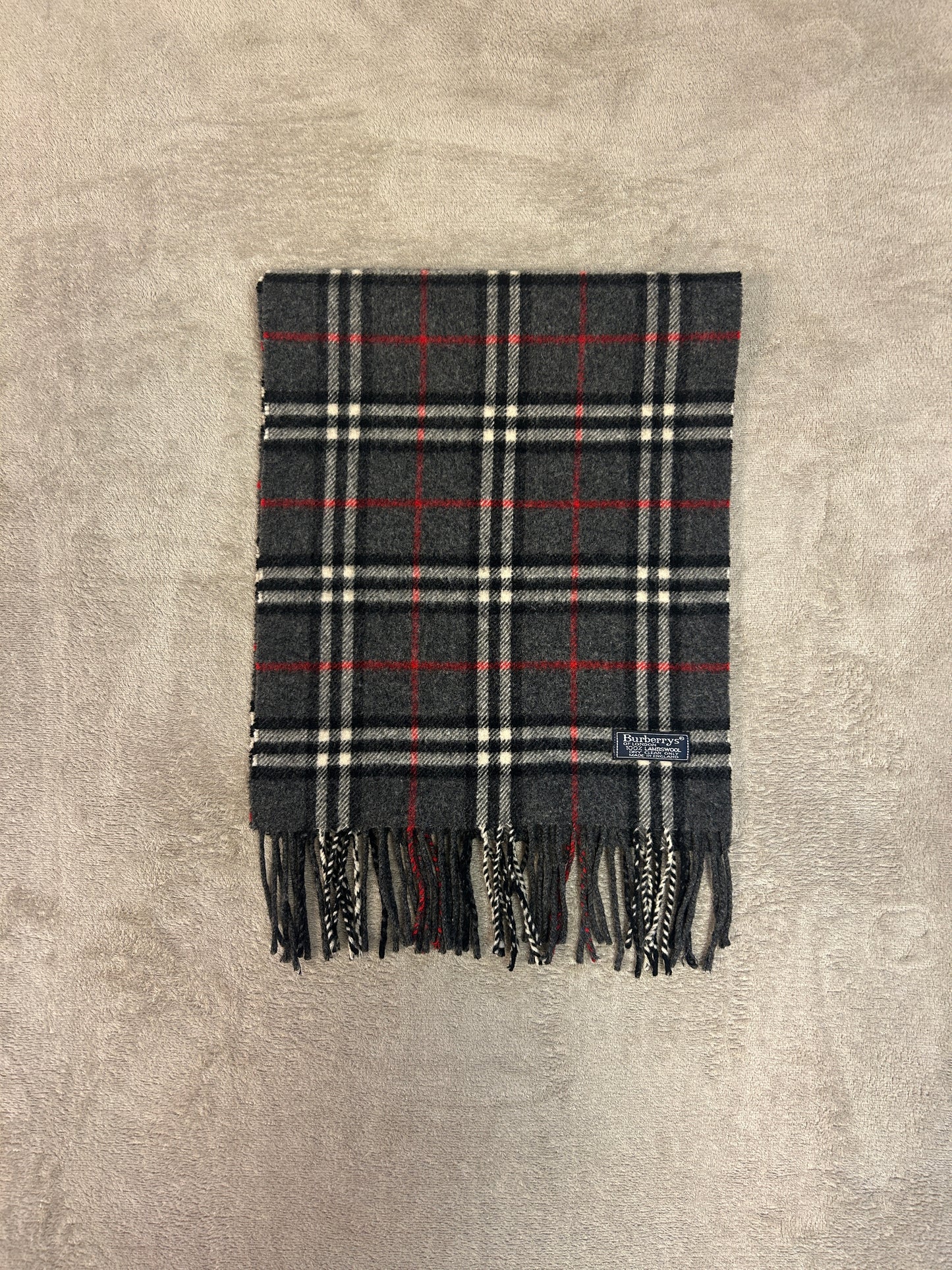 Burberry Lambwool Vintage Check Halsduk Mörkgrå