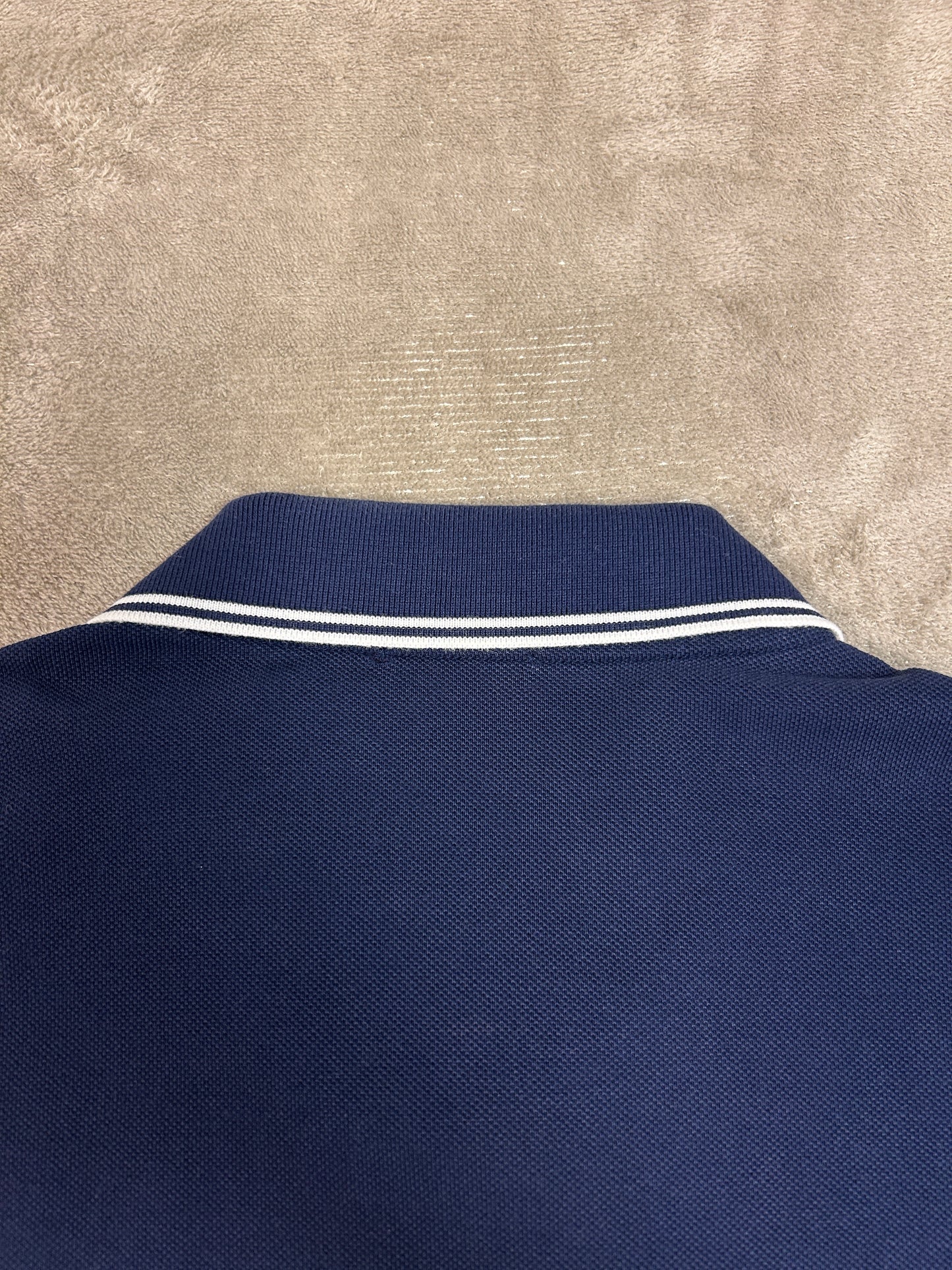 Moncler Striped Trim Polo Shirt - Navy