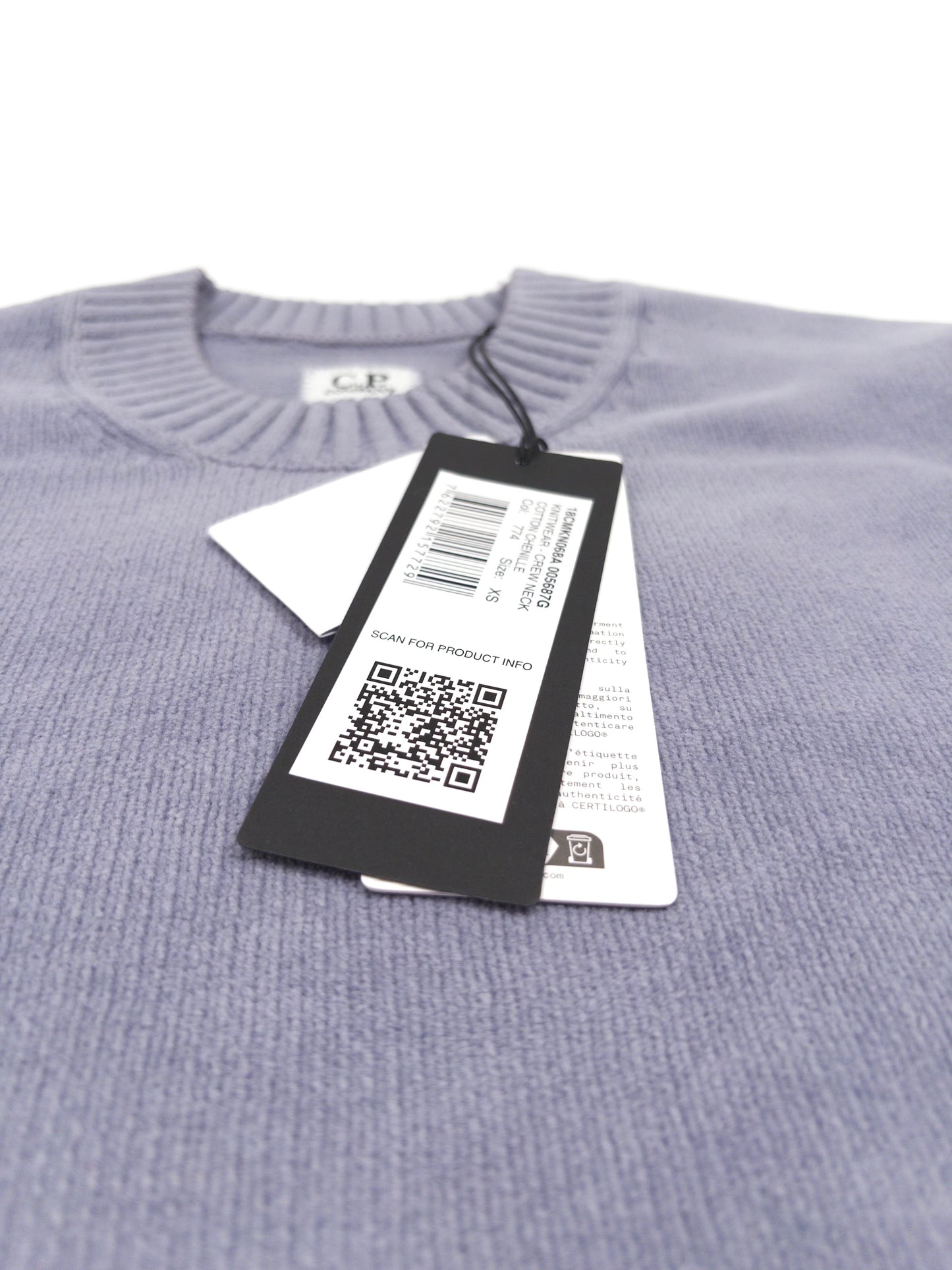 C.P. Company Cotton Chenille Crew Neck Sweatshirt - Lavender