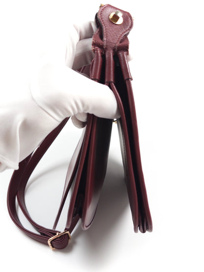 Must de Cartier Burgundy Leather Shoulder Bag