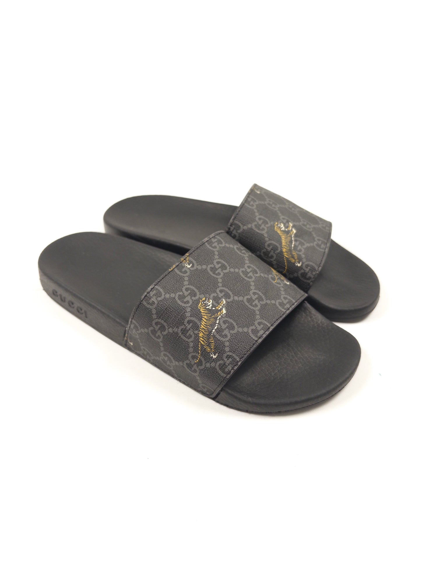 Gucci GG Supreme Tiger Sliders