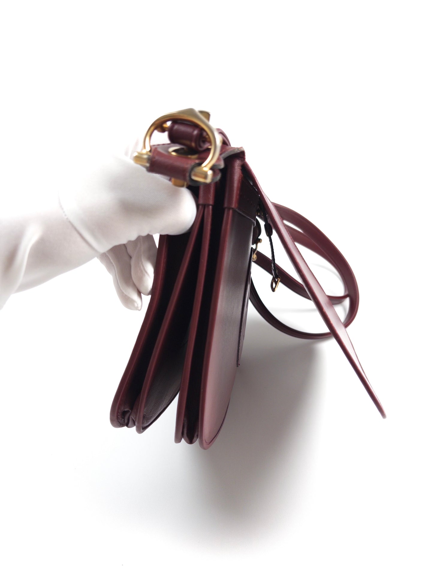 Must de Cartier Burgundy Leather Shoulder Bag