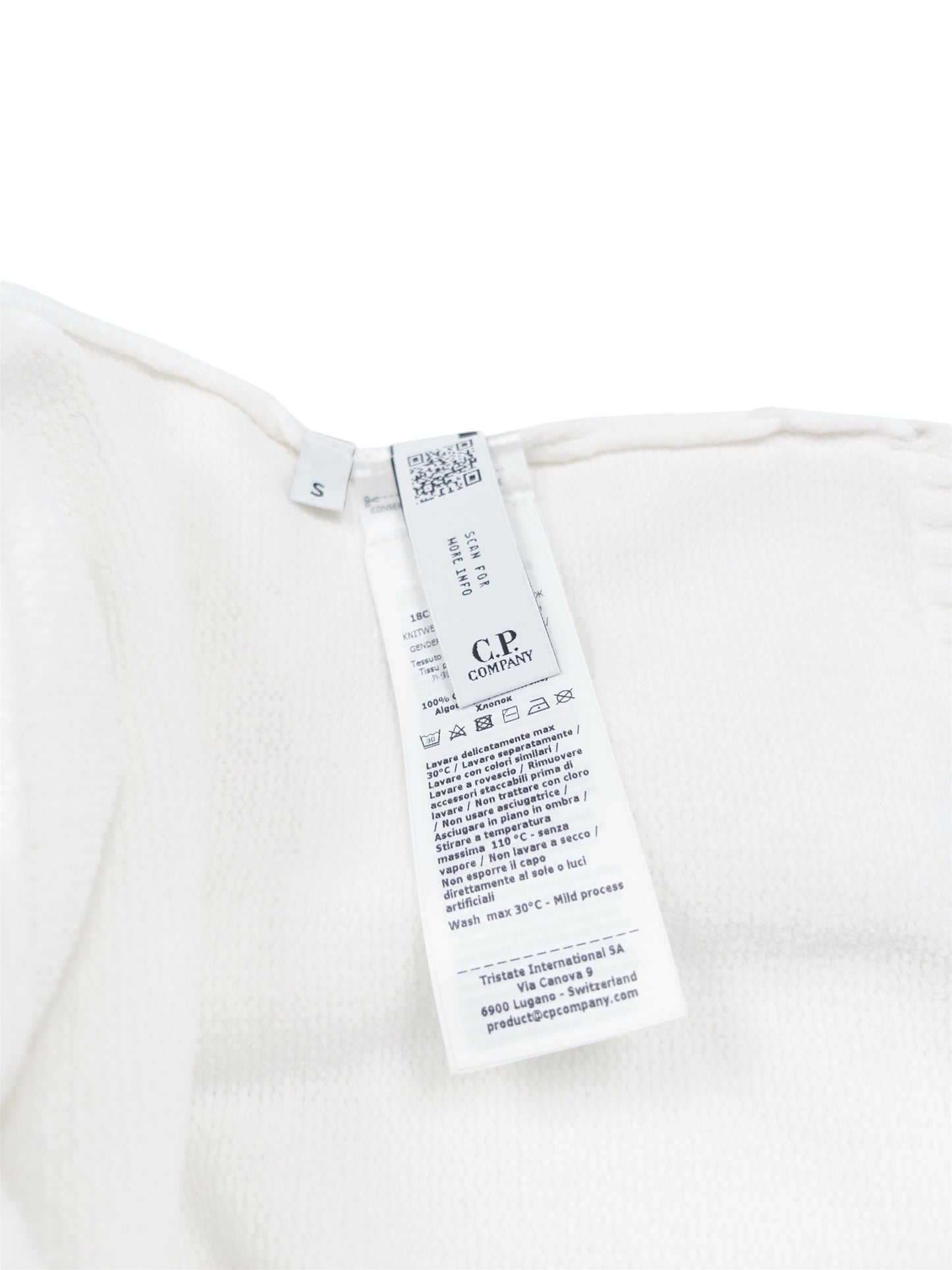 C.P. Company Cotton Chenille Crew Neck Sweatshirt - White