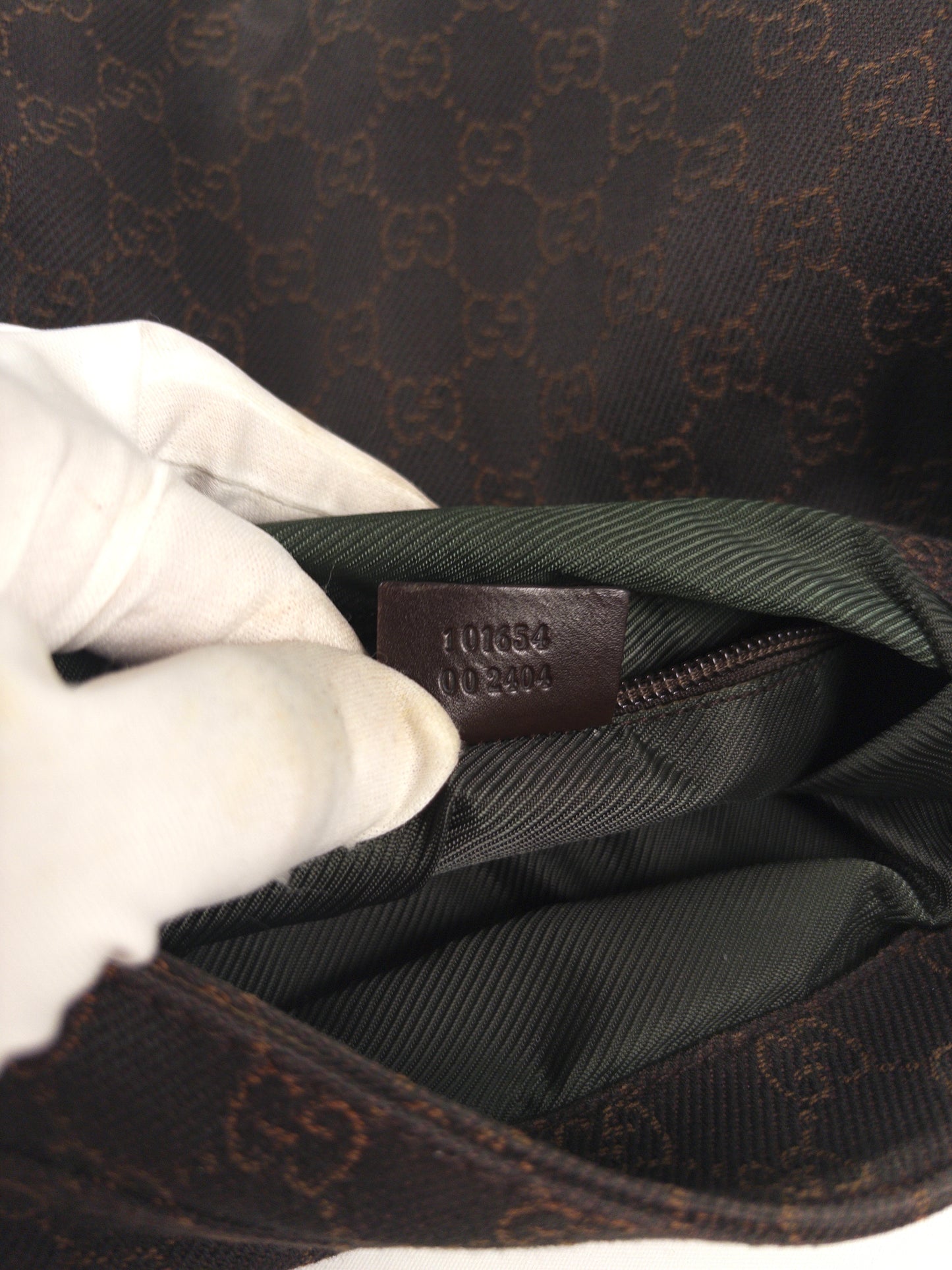 Gucci GG Denim and Calf Leather Logo Embossed Shoulder Bag