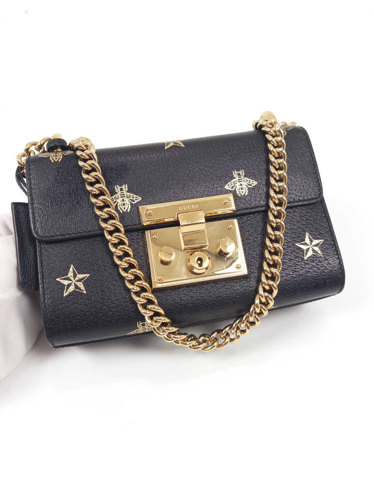 Gucci Padlock Star Bee Chain Bag