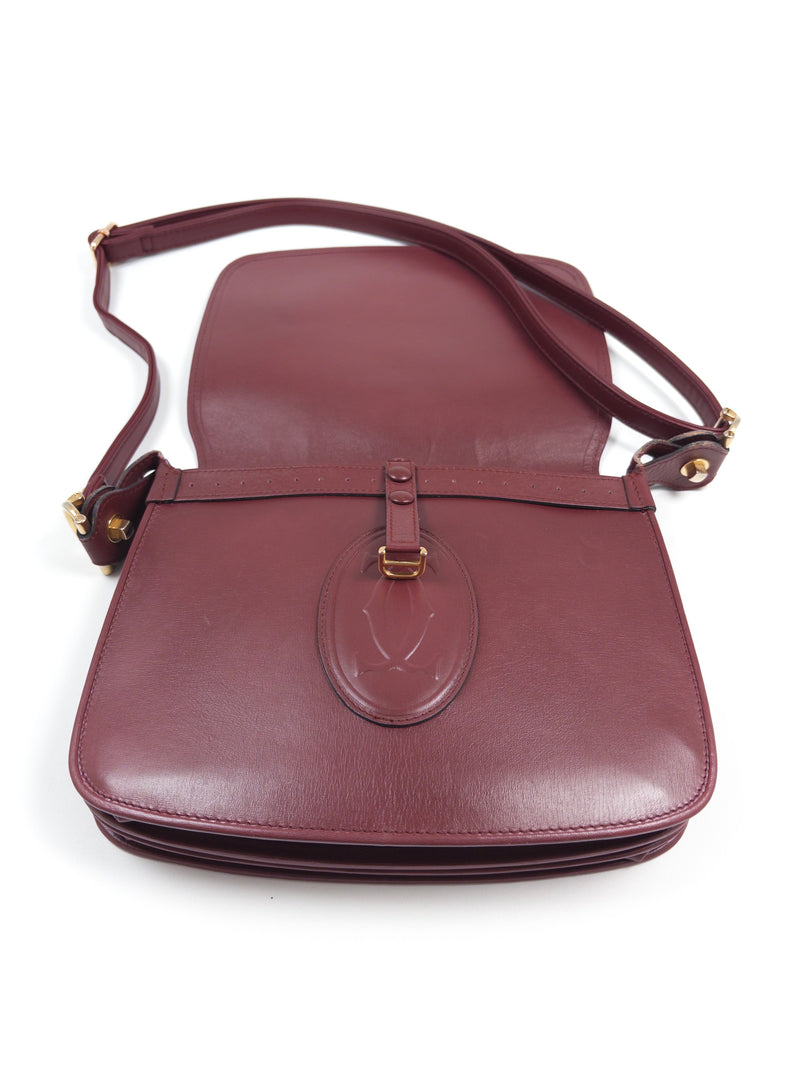 Must de Cartier Burgundy Leather Shoulder Bag