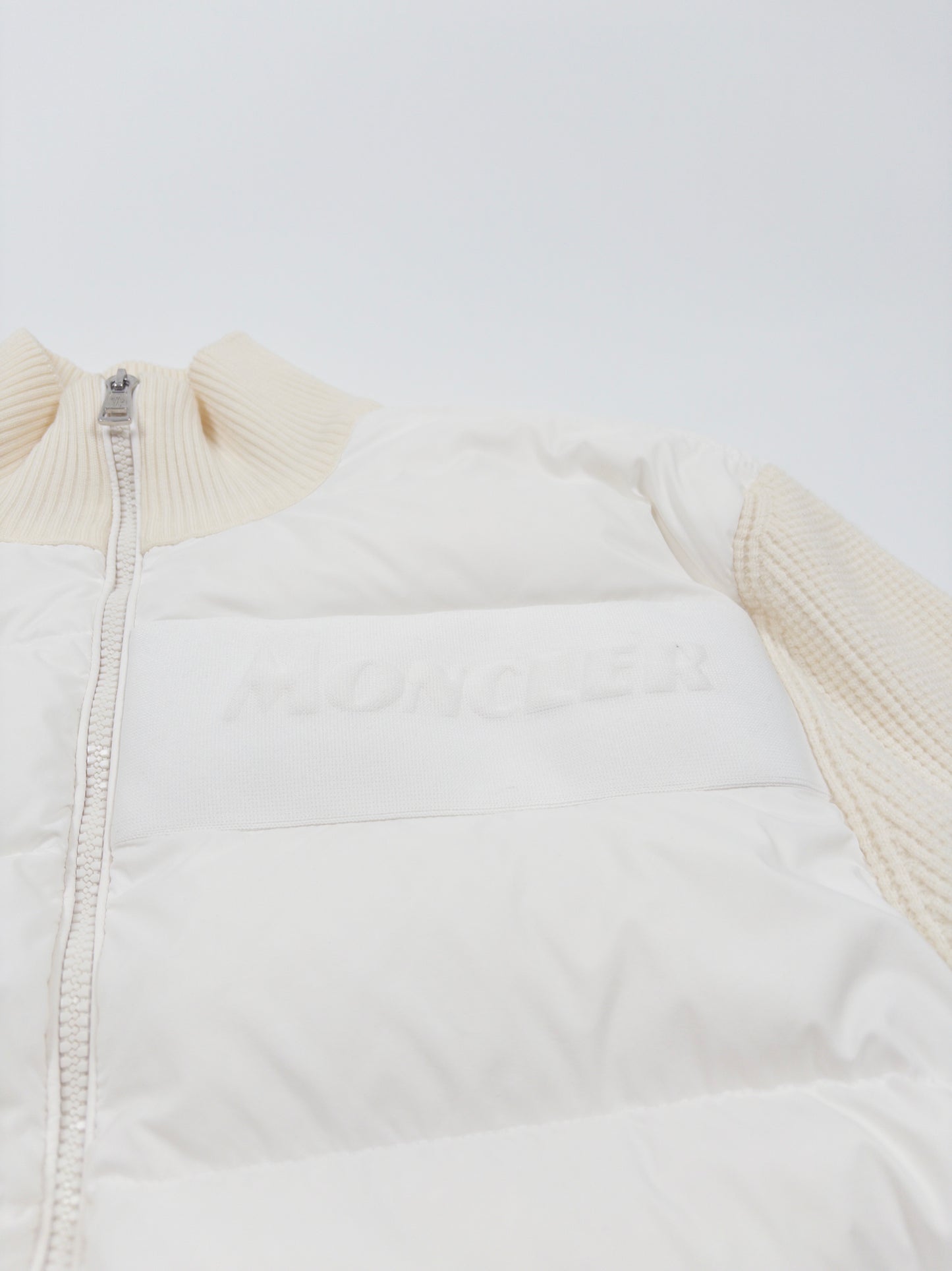 Moncler Spell-out Down Cardigan White (Fits M)