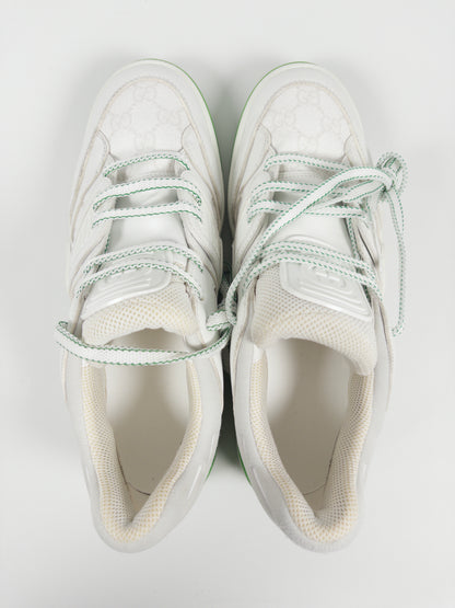 Gucci White & Green GG Sneakers (EU 43.5)