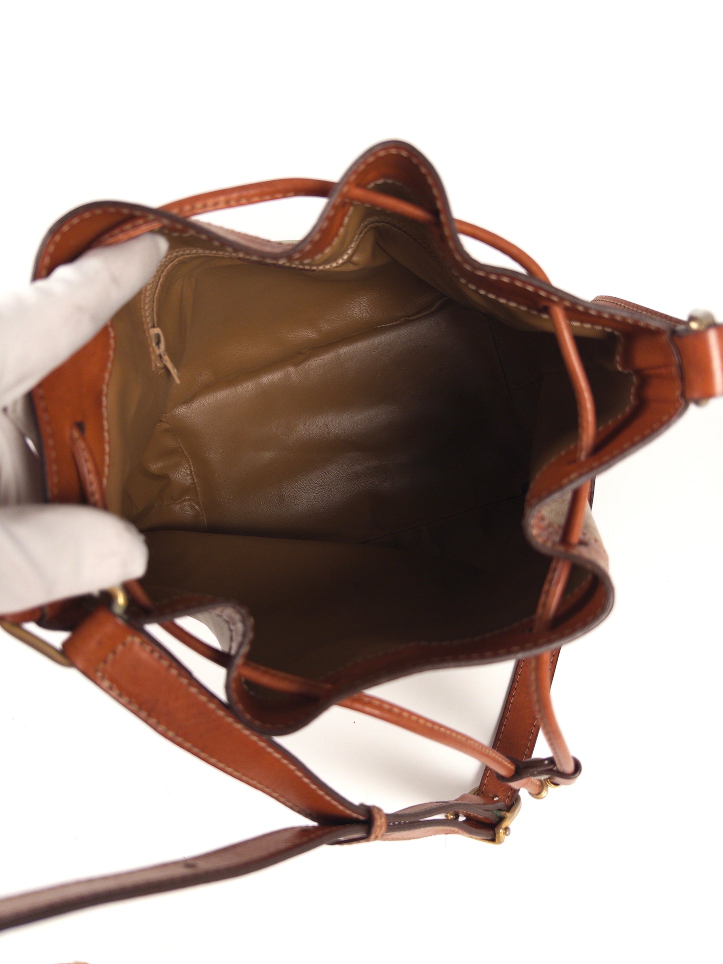 Celine Macadam PVC and Leather Drawstring Shoulder Bag