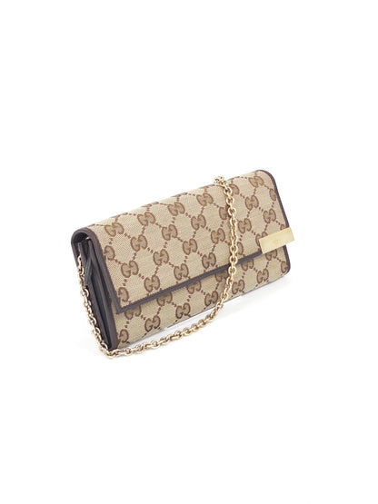 Gucci GG Canvas Chain Wallet Long Wallet