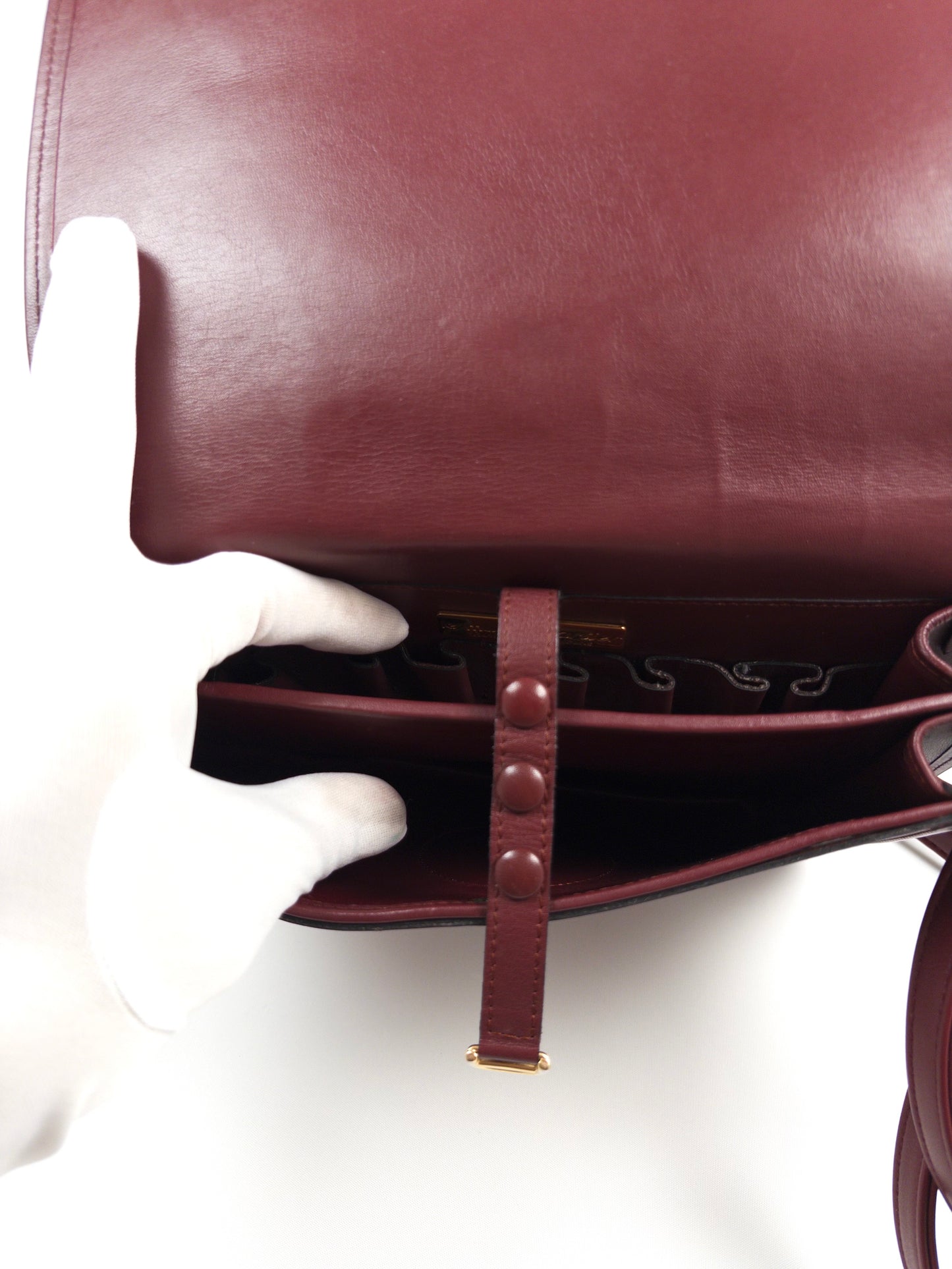 Must de Cartier Burgundy Leather Shoulder Bag