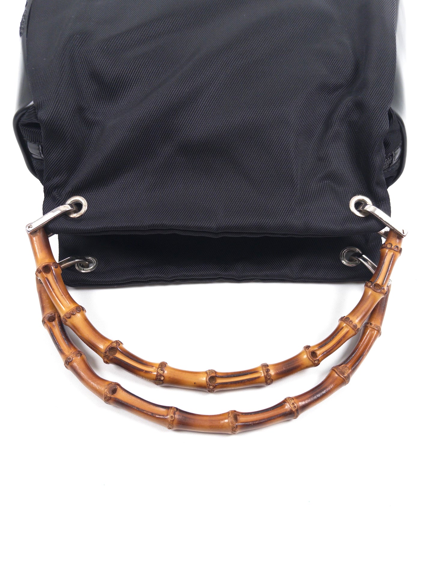 Gucci Nylon Bamboo Handbag