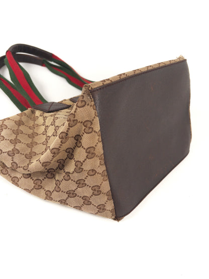 Gucci GG Handbag Sherry Line Web Tote Bag