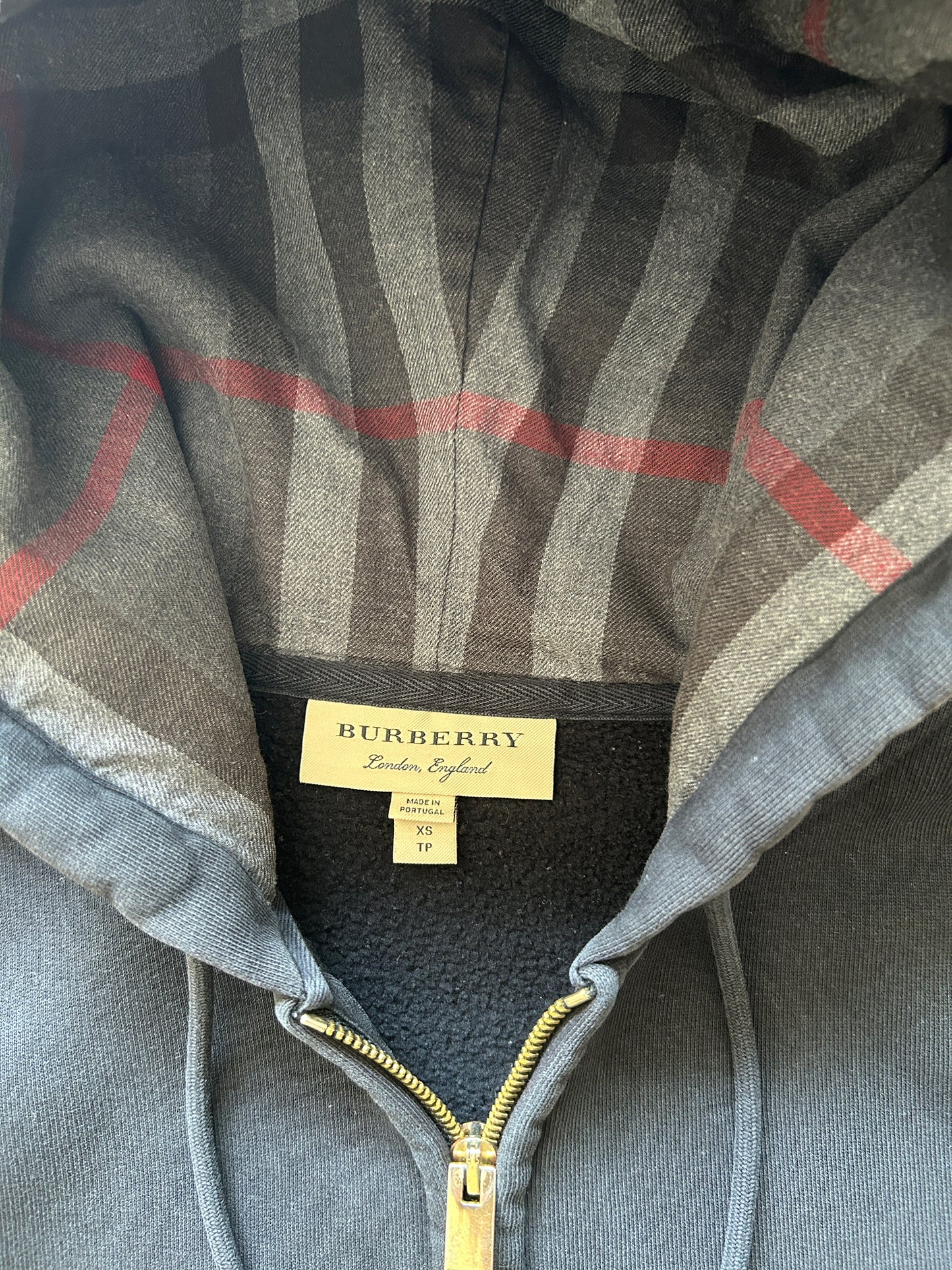 Burberry Check Hoodie Black