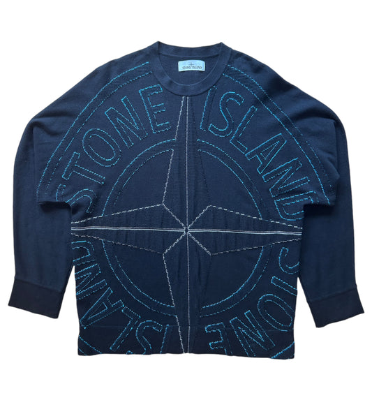 Stone Island Big Logo Jacquard Knit Sweatshirt