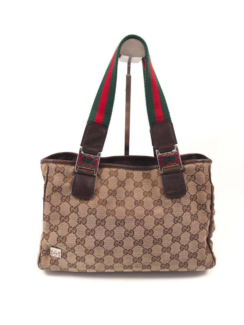Gucci GG Canvas Sherry Line Tote Bag