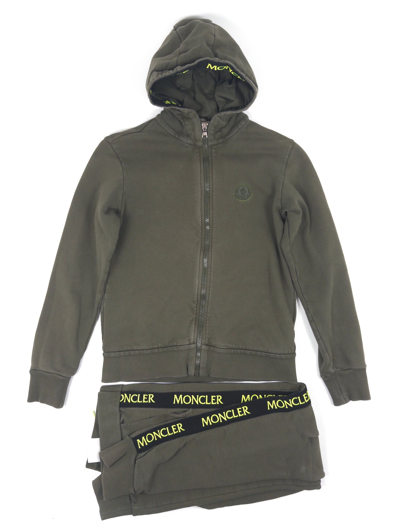 Moncler Kids Logo Tape Tracksuit - Olive Green