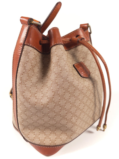 Celine Macadam PVC and Leather Drawstring Shoulder Bag