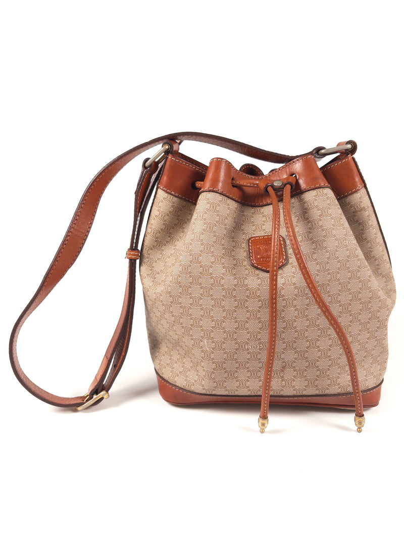 Celine Macadam PVC and Leather Drawstring Shoulder Bag