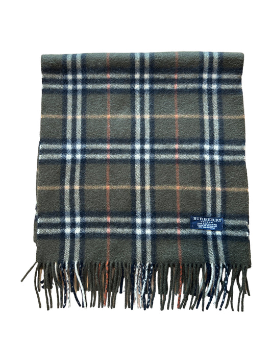 Burberry Cashmere Vintage Check Scarf Dark green