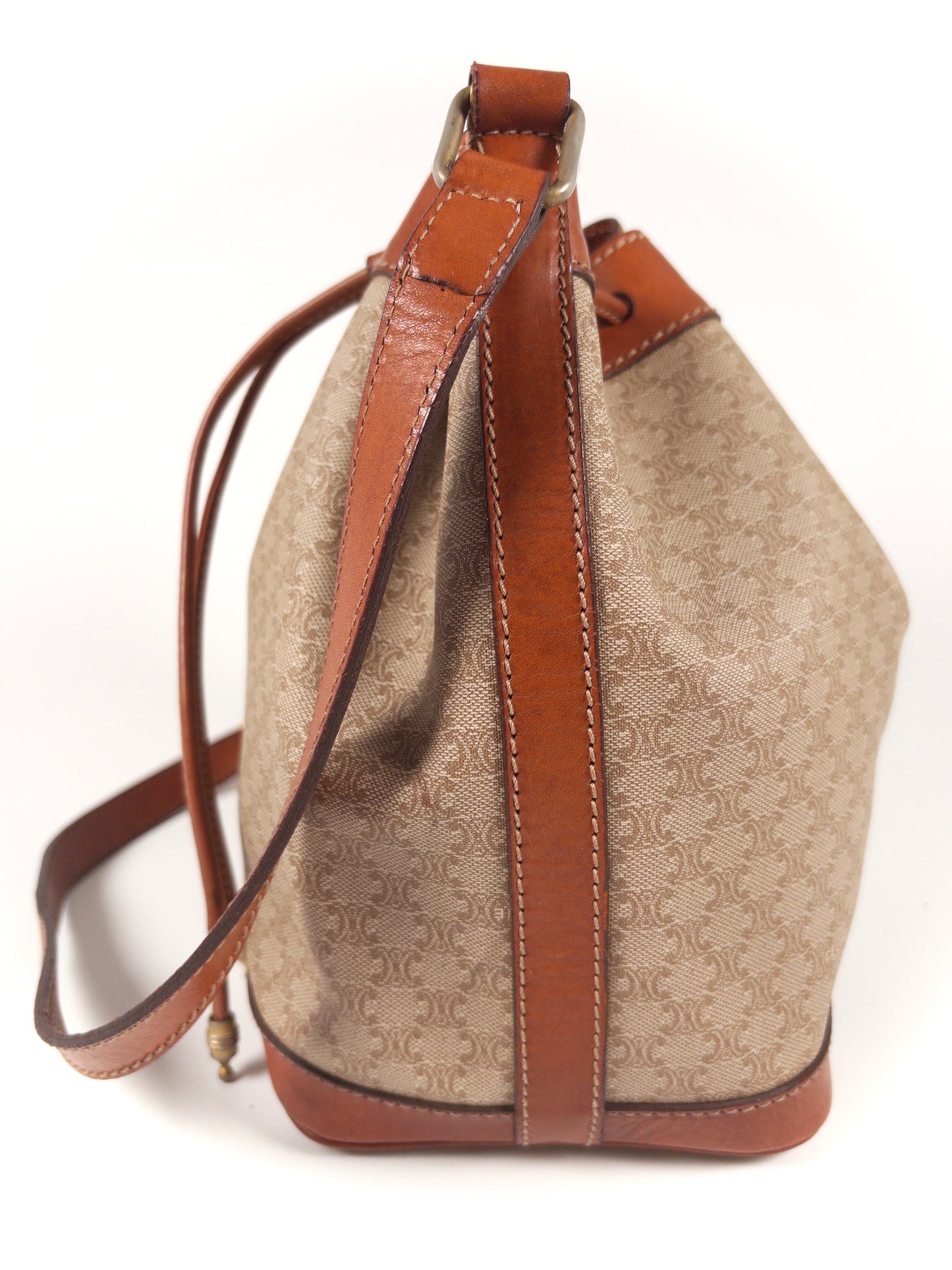 Celine Macadam PVC and Leather Drawstring Shoulder Bag