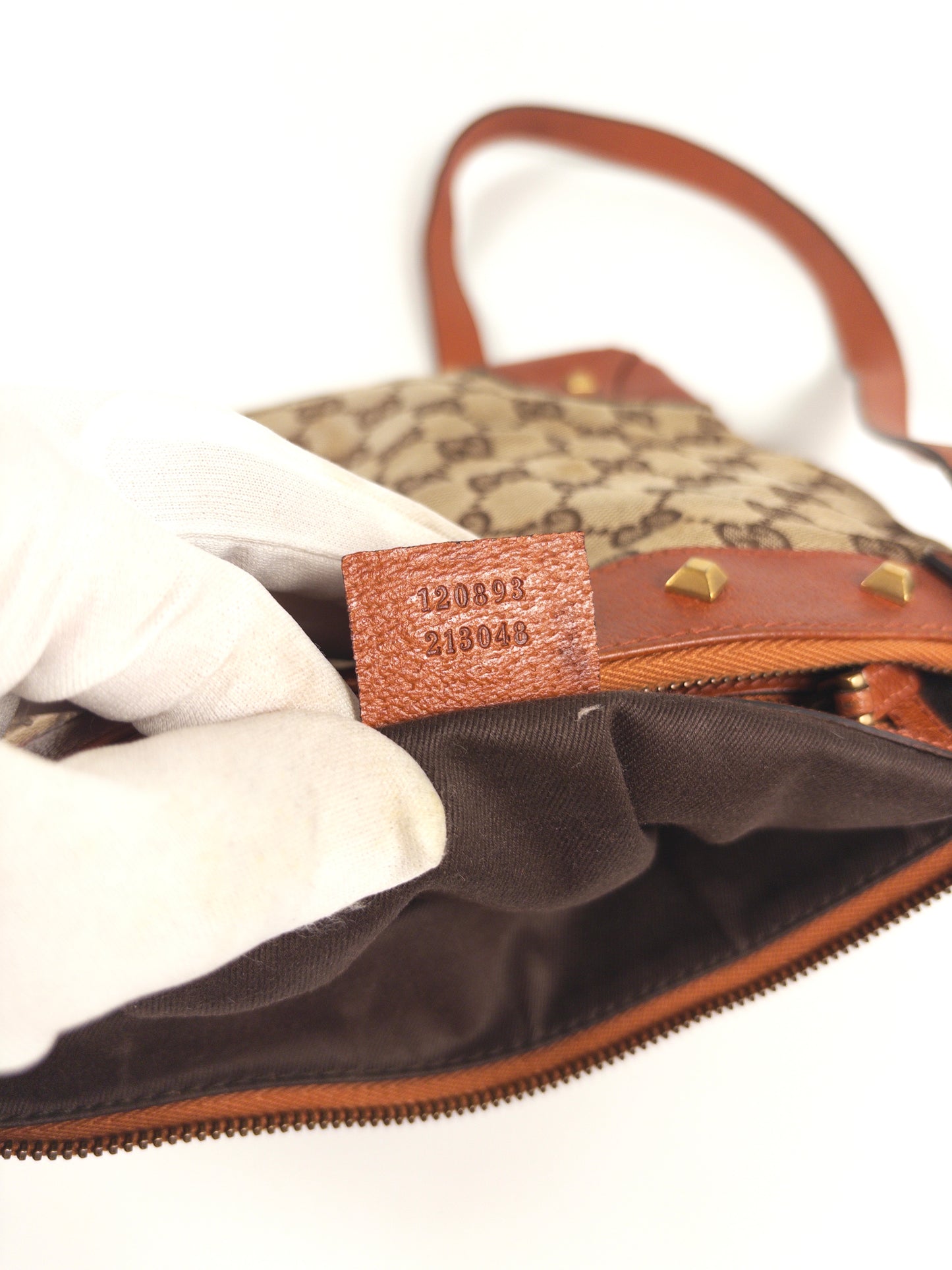 Gucci GG Canvas Studded Shoulder Bag / Crossbody Bag