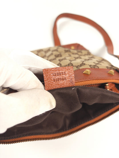 Gucci GG Canvas Studded Shoulder Bag / Crossbody Bag