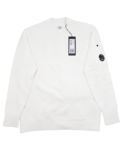 C.P. Company Cotton Chenille Crew Neck Sweatshirt - White