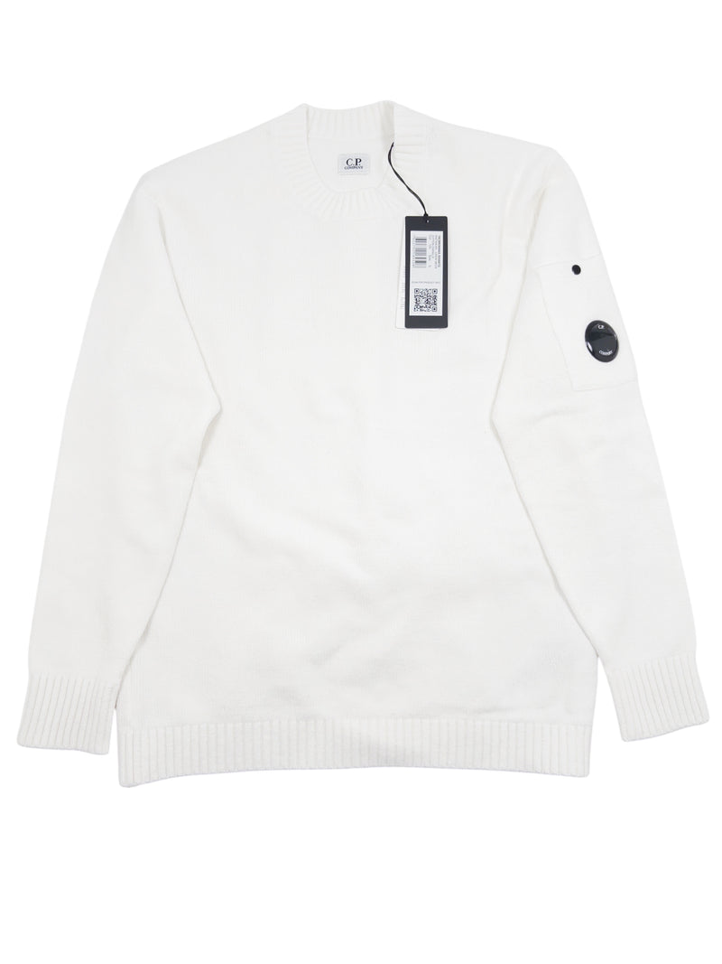 C.P. Company Cotton Chenille Crew Neck Sweatshirt - White