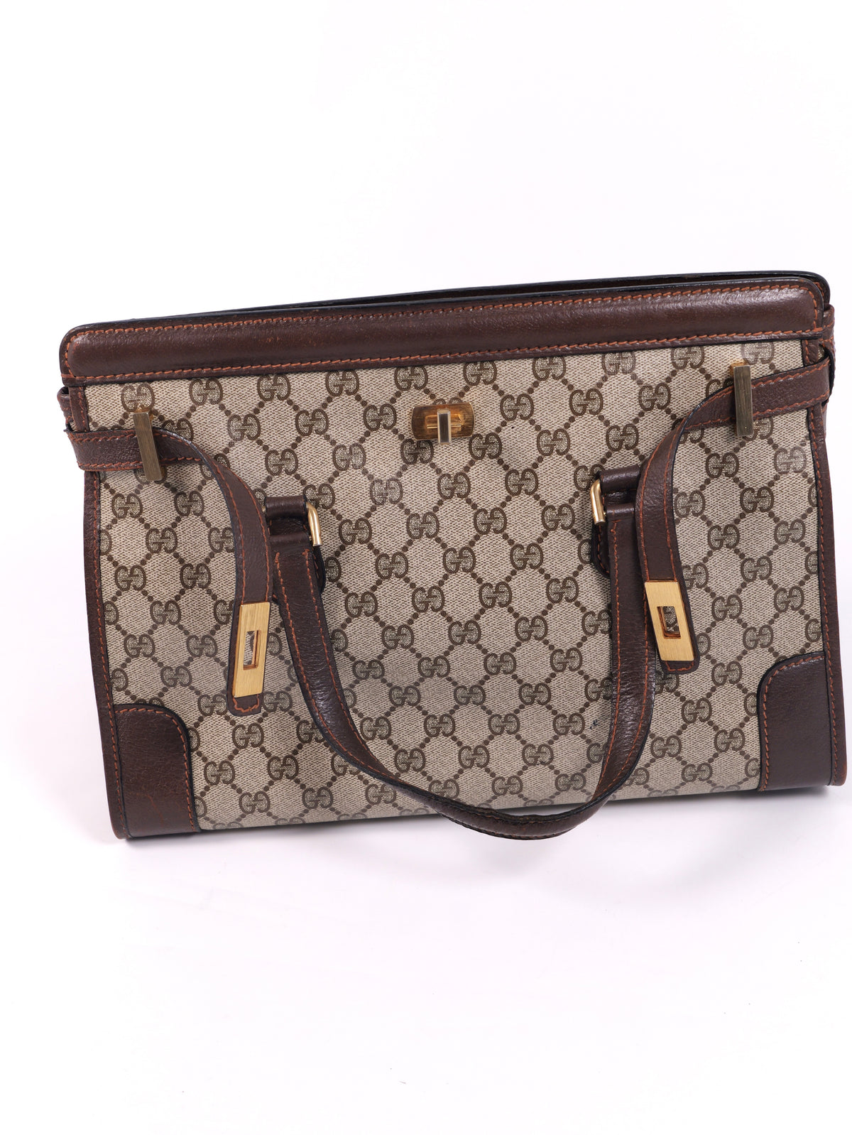 Gucci GG Supreme Gold Hardware Tote Bag