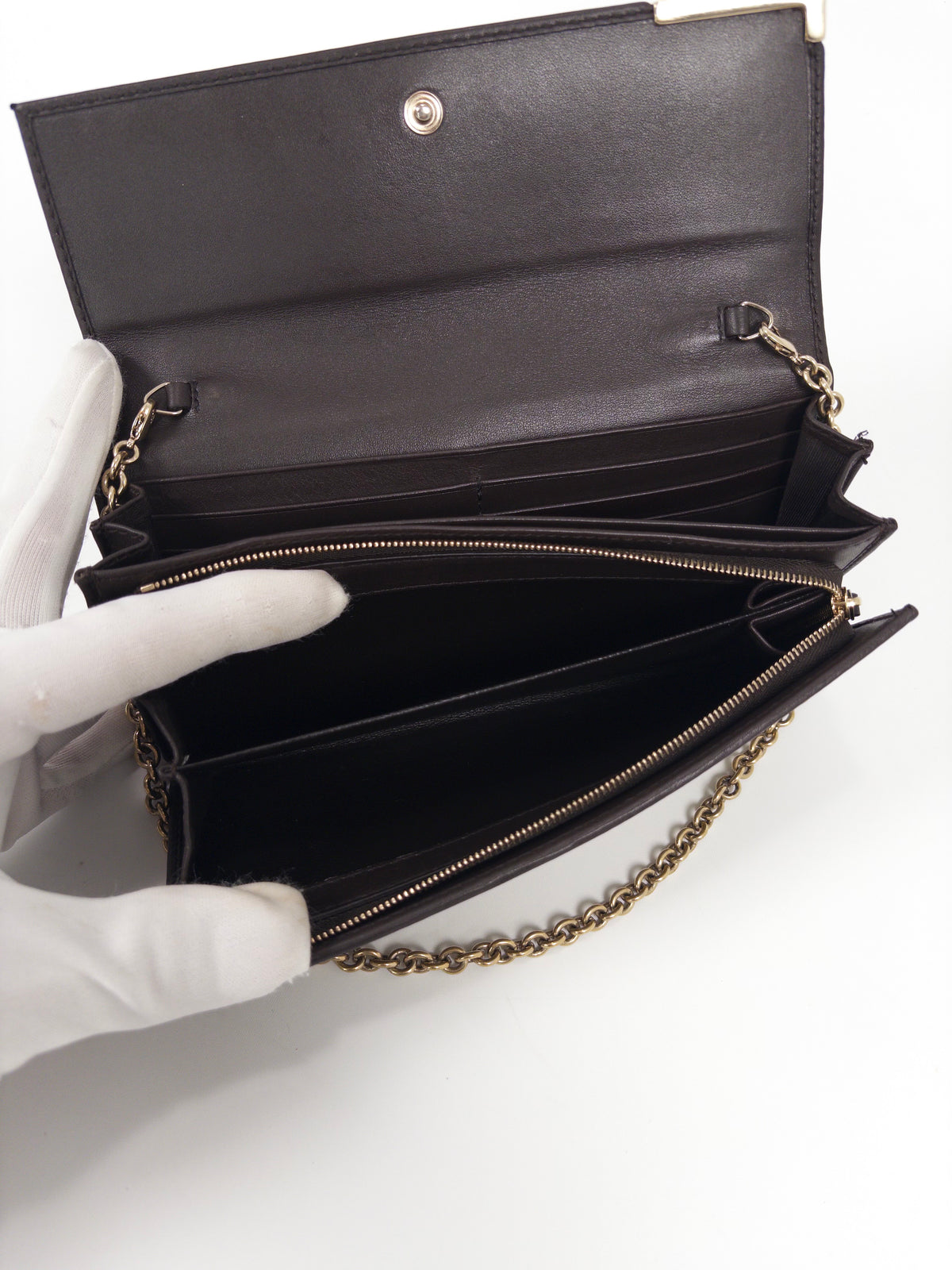 Gucci GG Canvas Chain Wallet Long Wallet