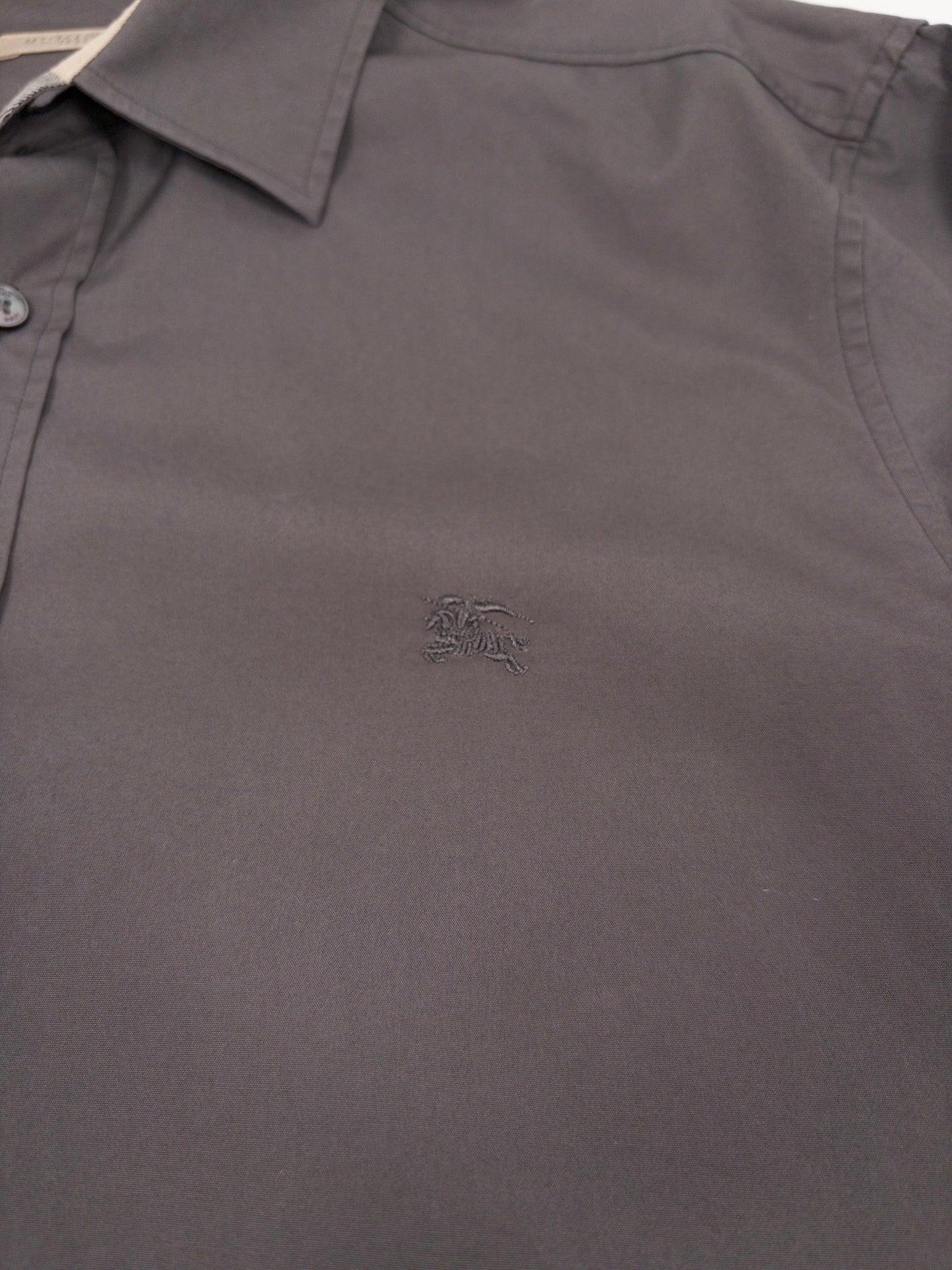 Burberry Check Button Shirt Grey