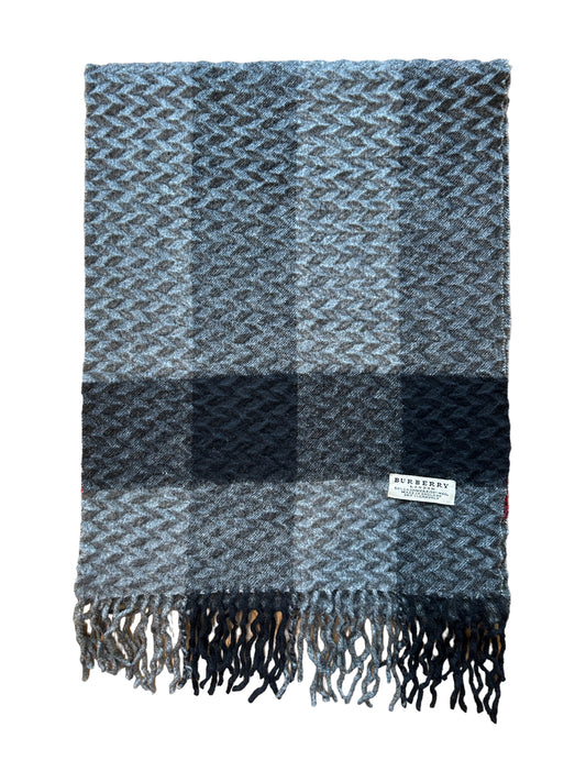 Burberry Lambwool and cashmere Vintage Check Scarf Black/Grey