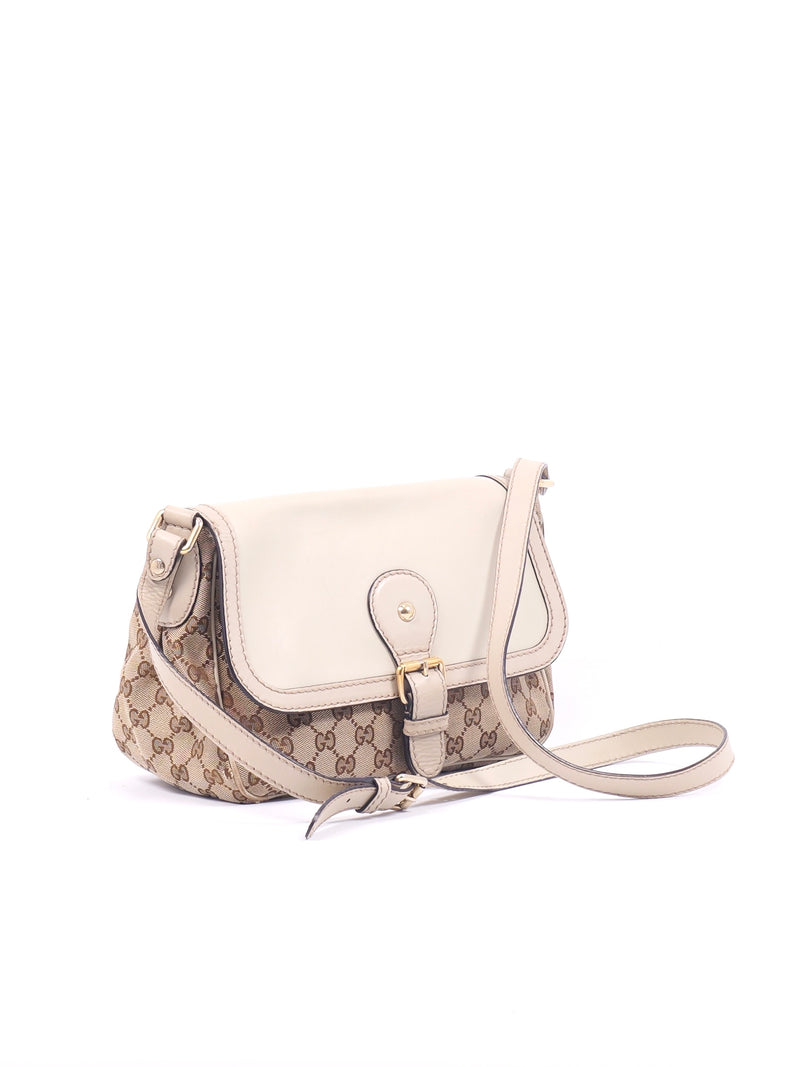 Gucci GG Canvas Leather Flap Shoulder Bag