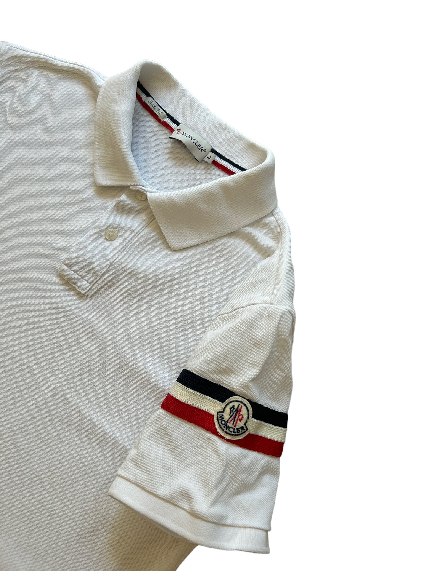 Moncler White Polo Shirt