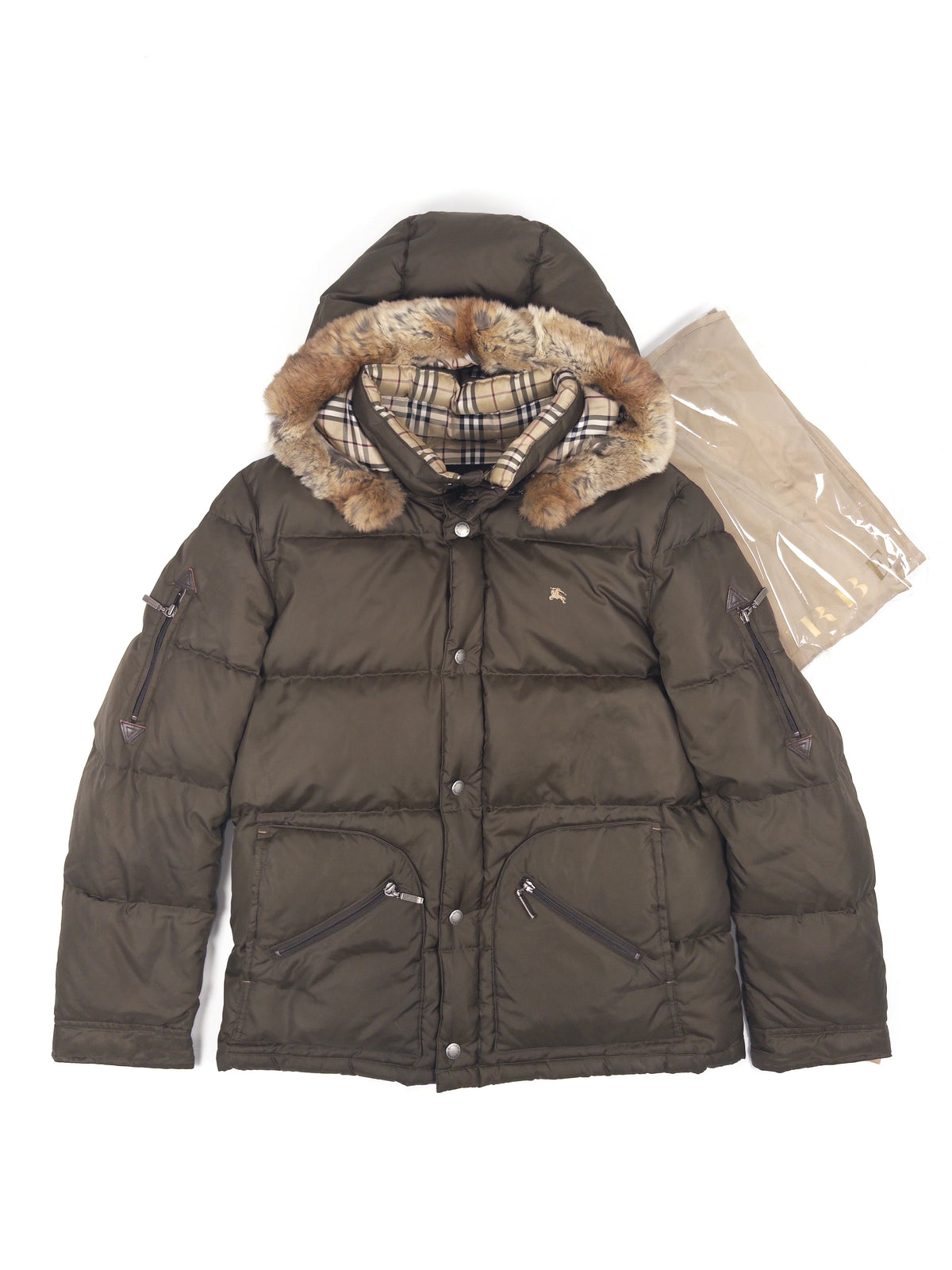 Burberry Nova Check Down Jacket, Brown