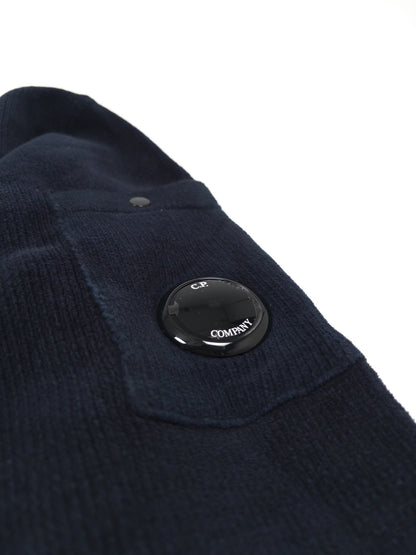 C.P. Company Cotton Chenille Crew Neck Sweatshirt - Navy