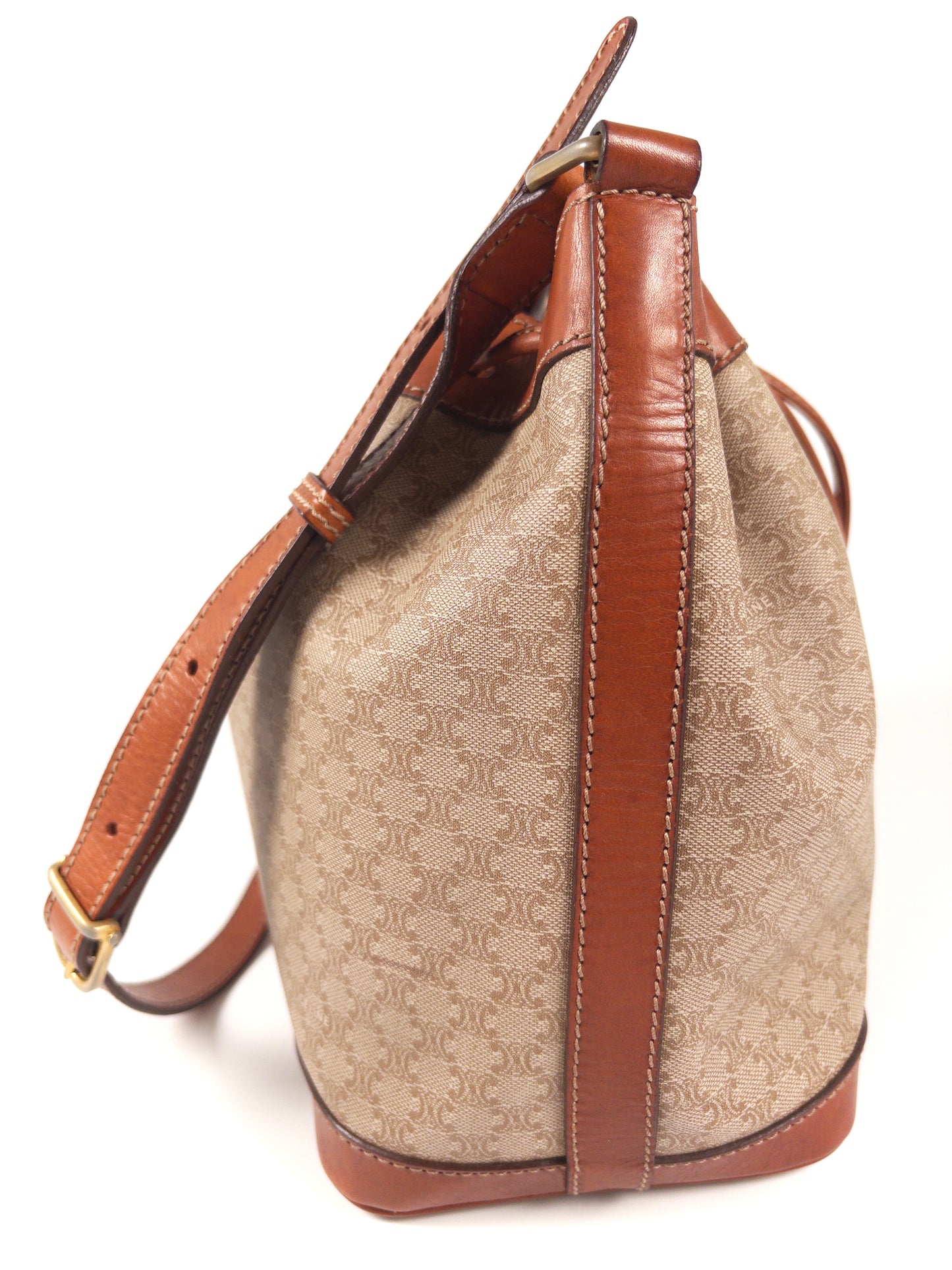 Celine Macadam PVC and Leather Drawstring Shoulder Bag