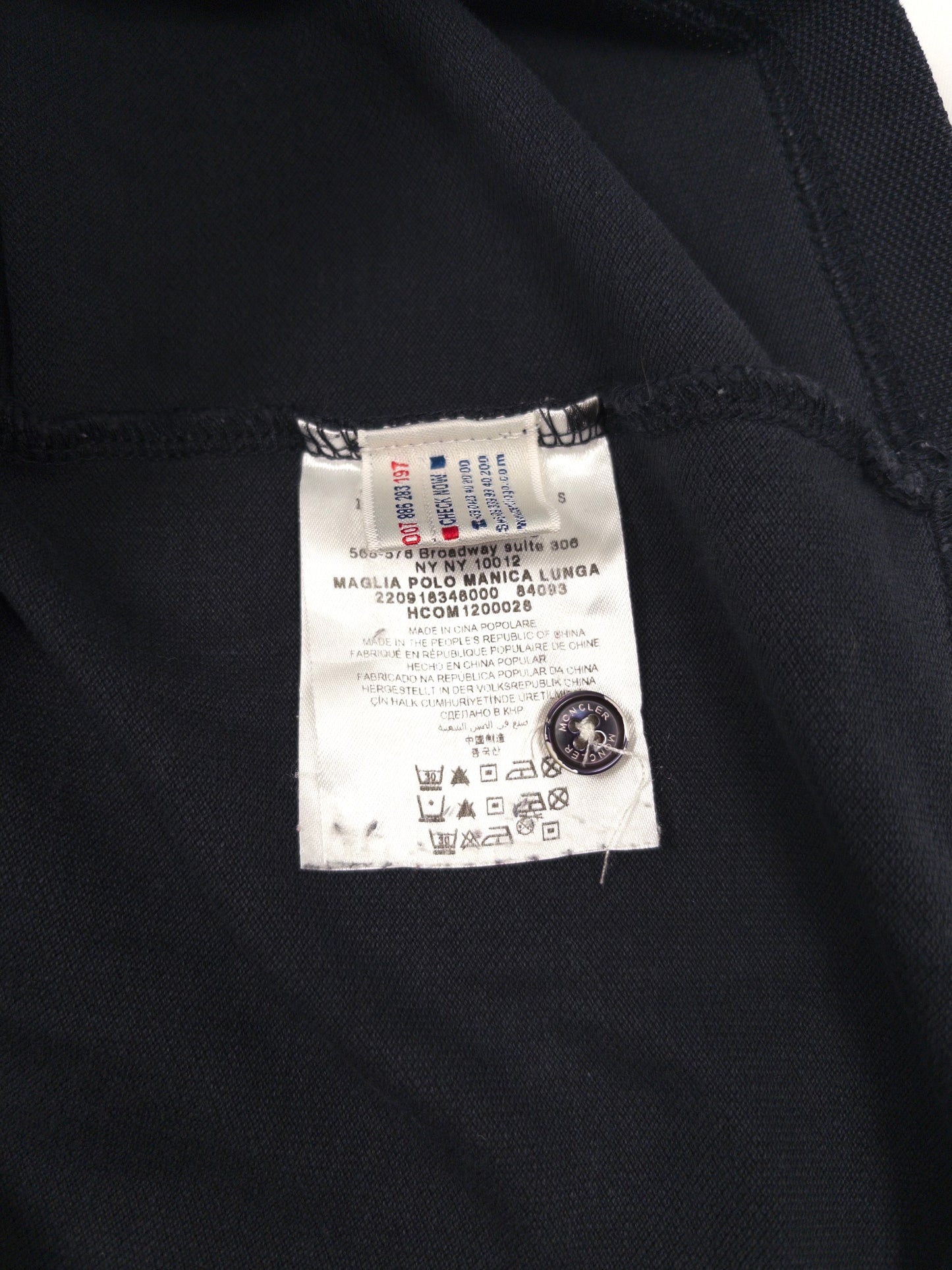 Moncler Longsleeve Polo Shirt Navy (Fits L)